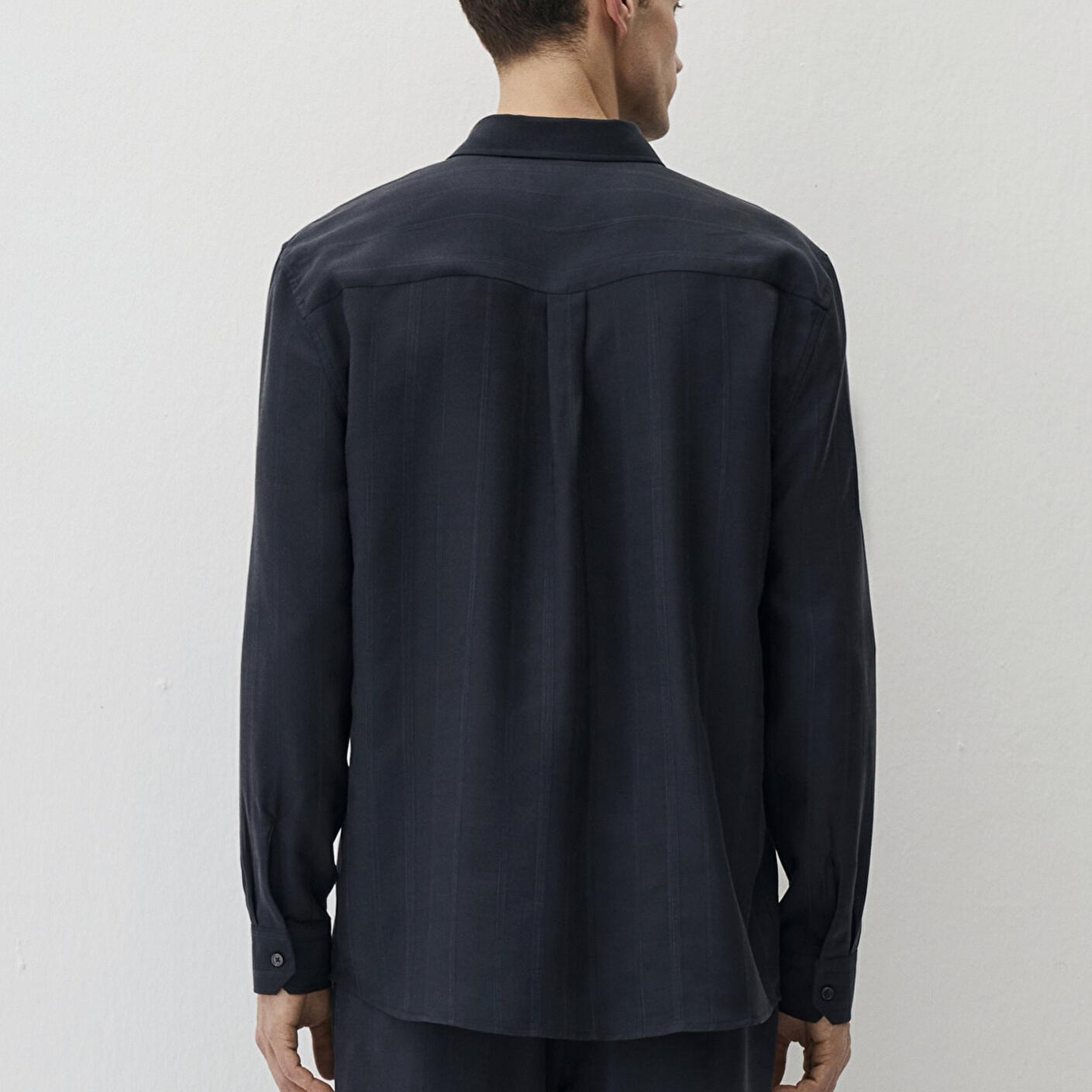 Mavi Lacivert (TENCEL™) Liyosel Gömlek Regular Fit / Normal Kesim 0211622-83884