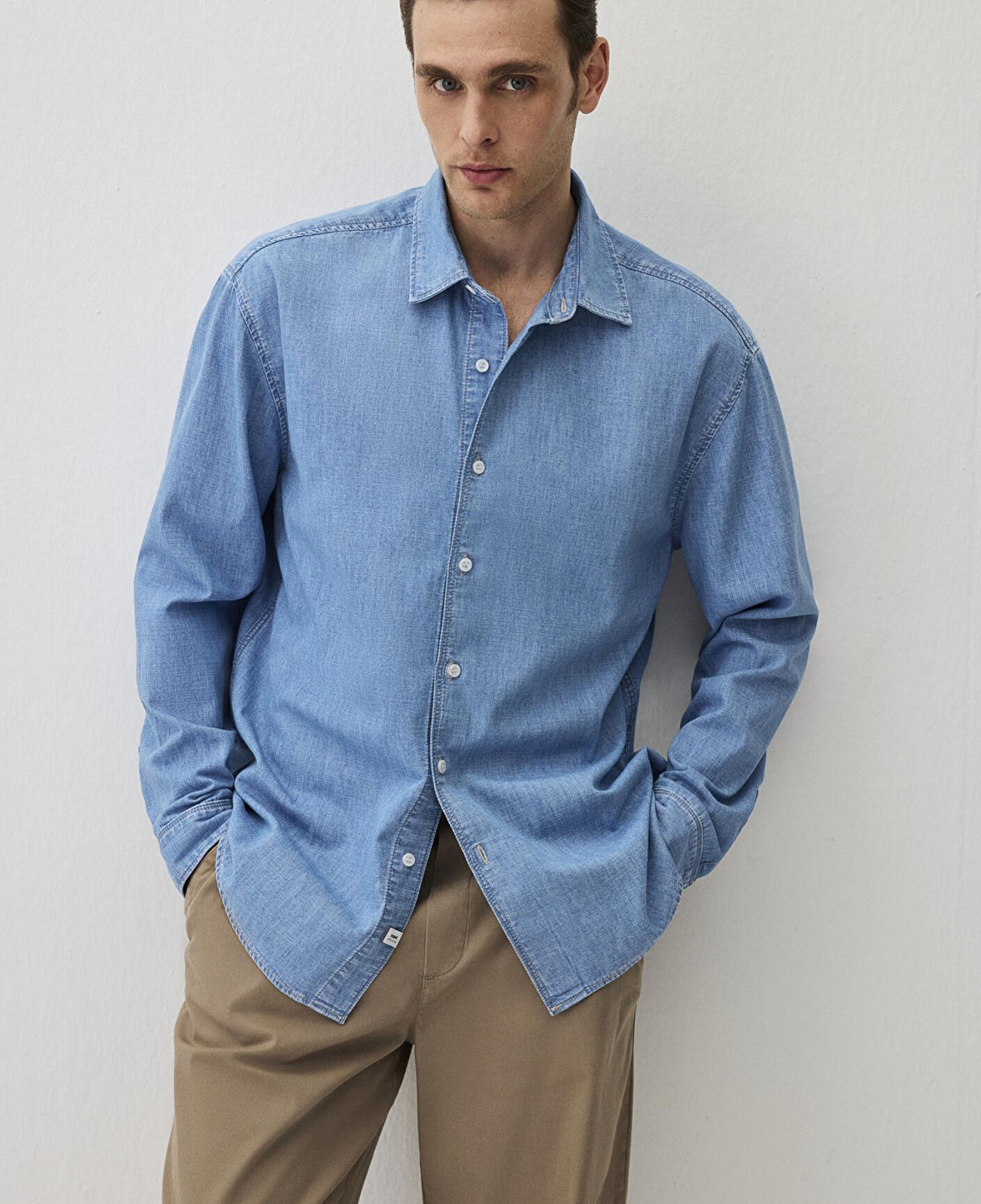 Mavi Theo Edition Açık Mavi Jean Gömlek Slim Fit / Dar Kesim 0211655-90893