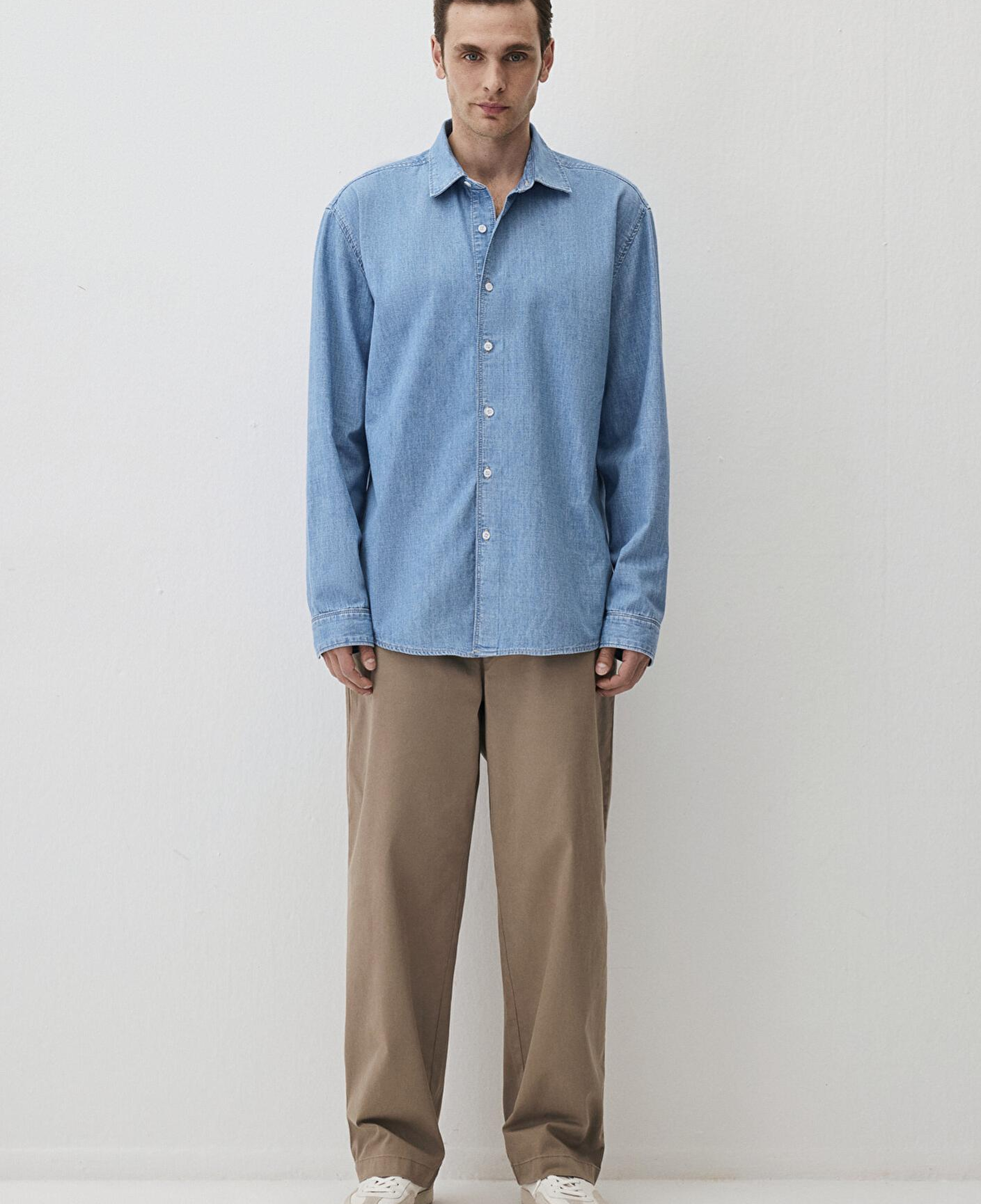 Mavi Theo Edition Açık Mavi Jean Gömlek Slim Fit / Dar Kesim 0211655-90893