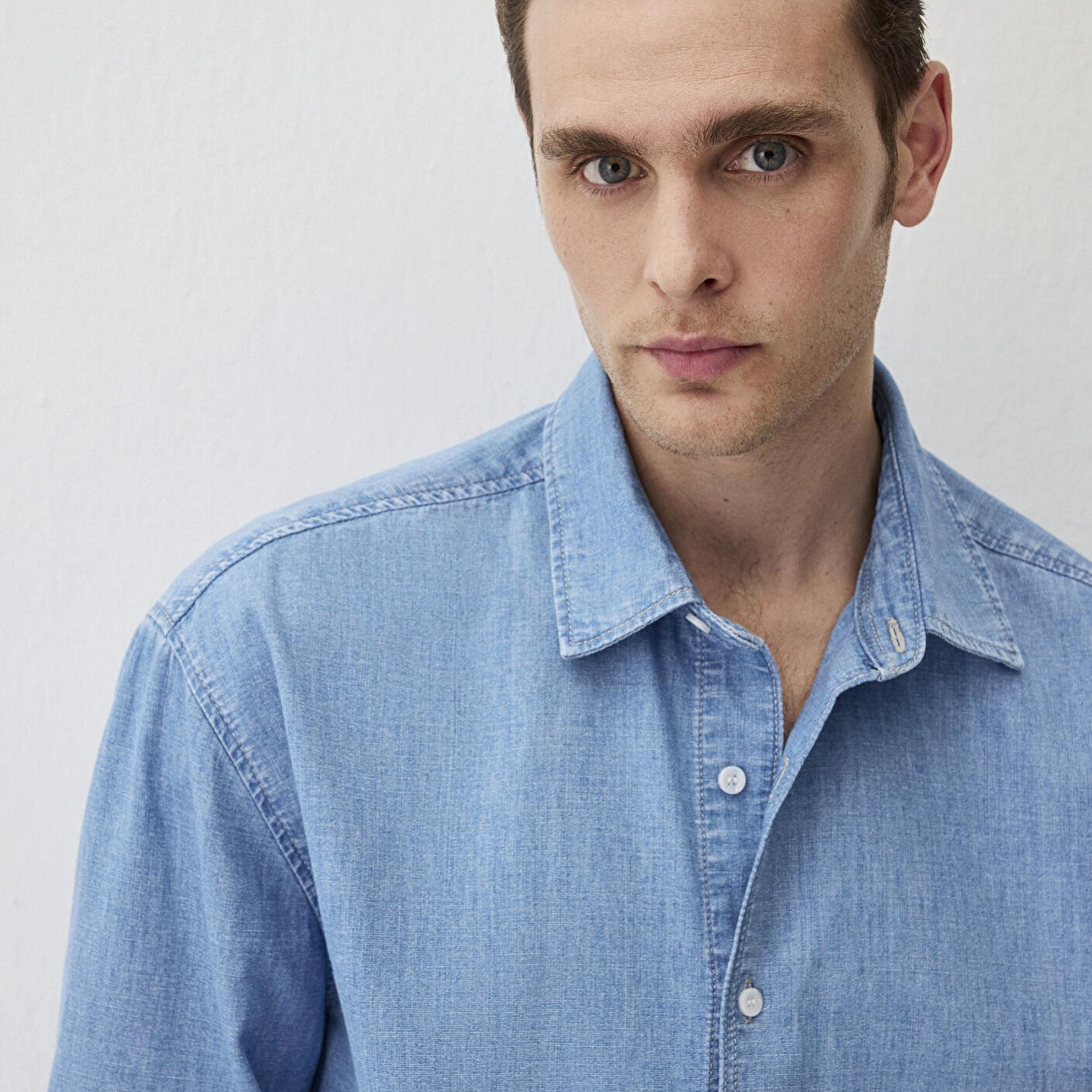 Mavi Theo Edition Açık Mavi Jean Gömlek Slim Fit / Dar Kesim 0211655-90893