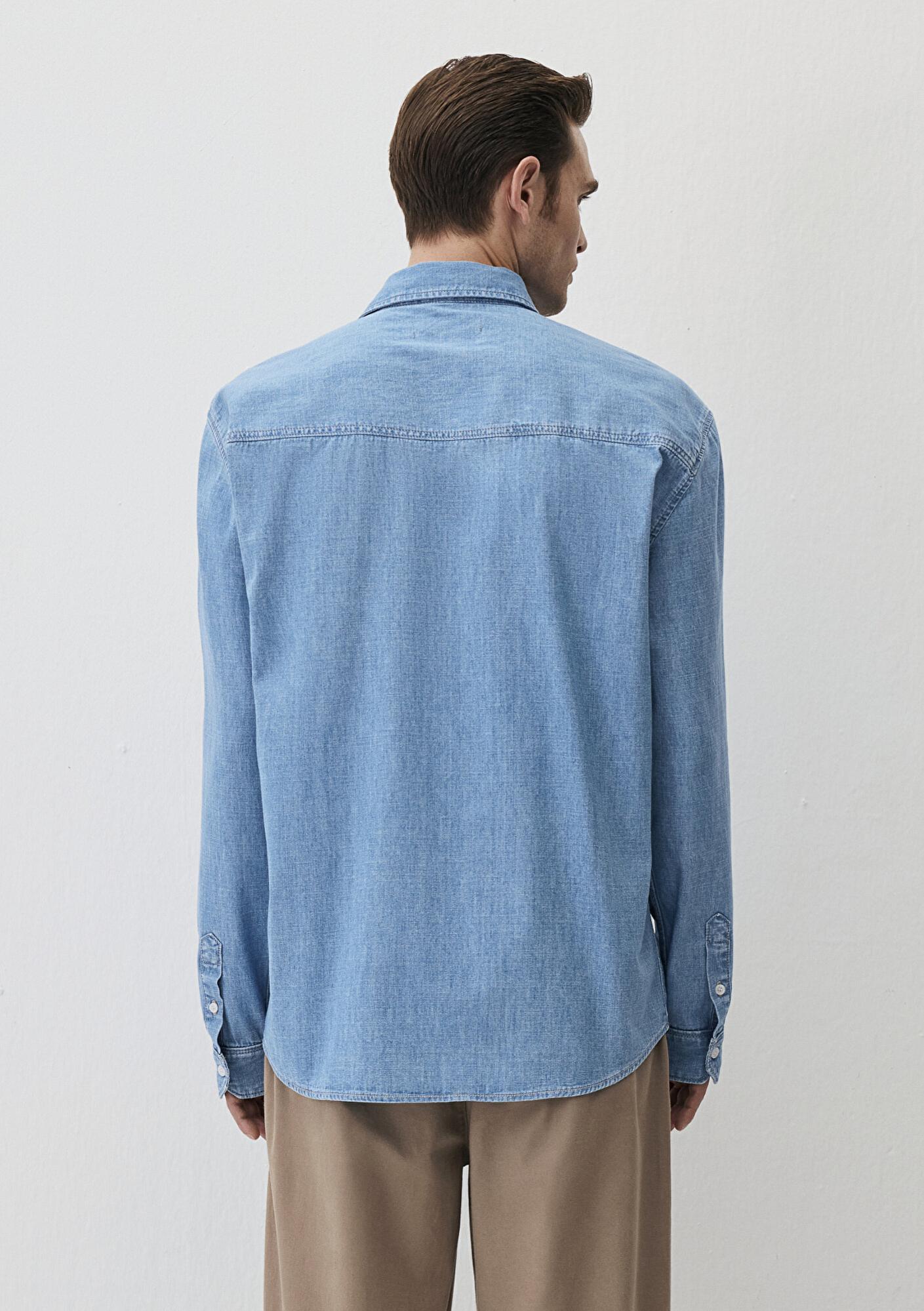 Mavi Theo Edition Açık Mavi Jean Gömlek Slim Fit / Dar Kesim 0211655-90893