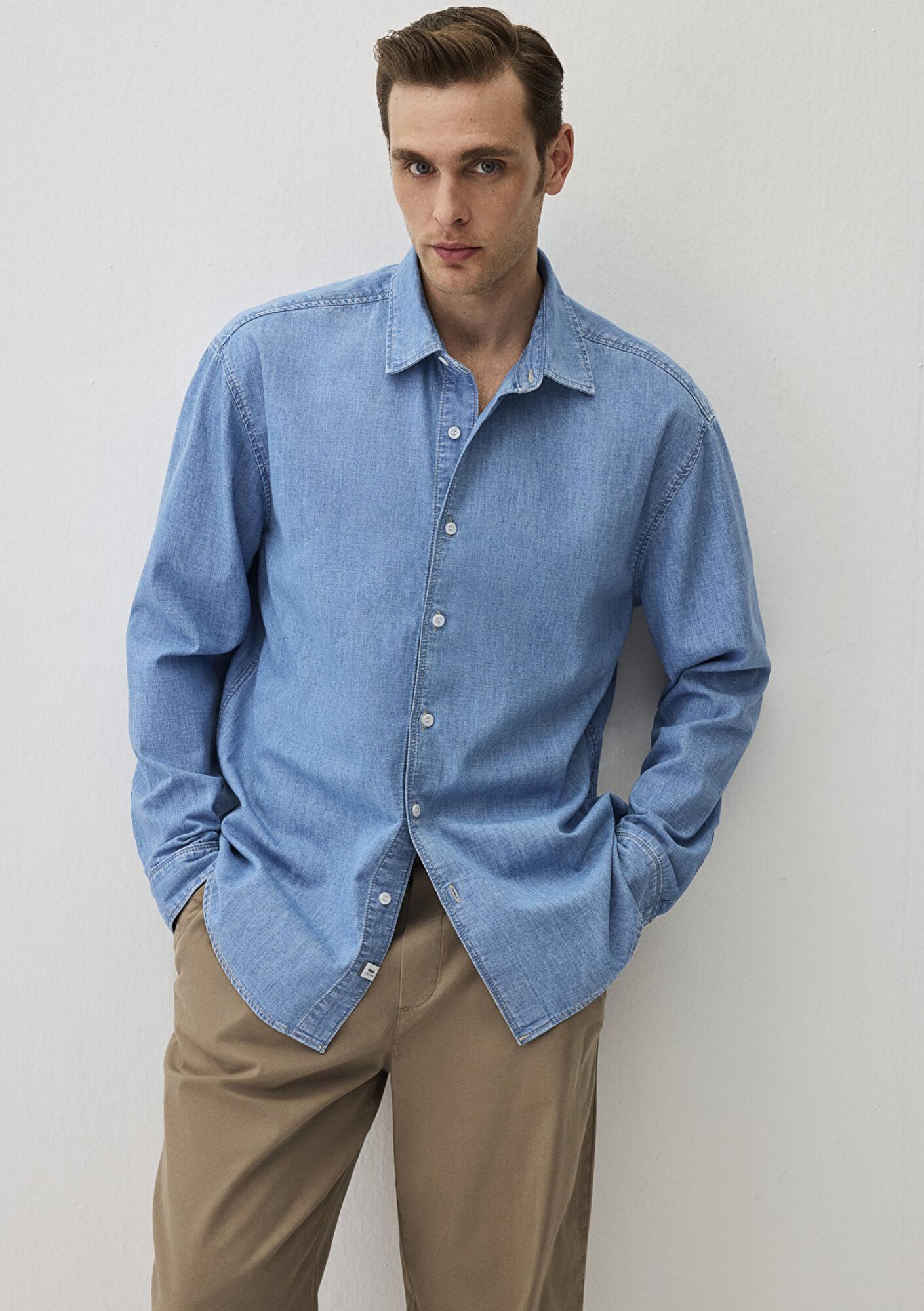 Mavi Theo Edition Açık Mavi Jean Gömlek Slim Fit / Dar Kesim 0211655-90893