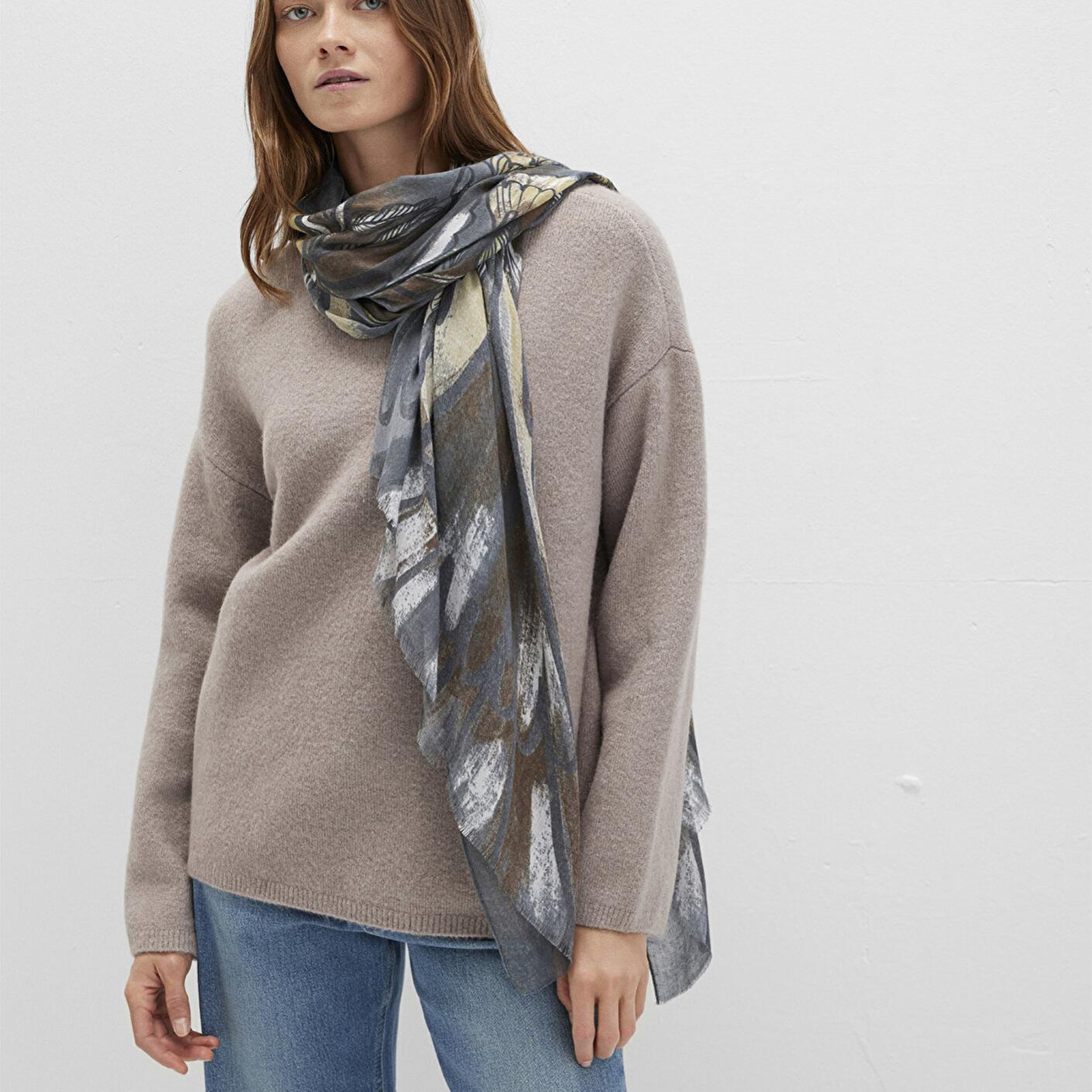 Mavi Desenli Şal 1913446-24386