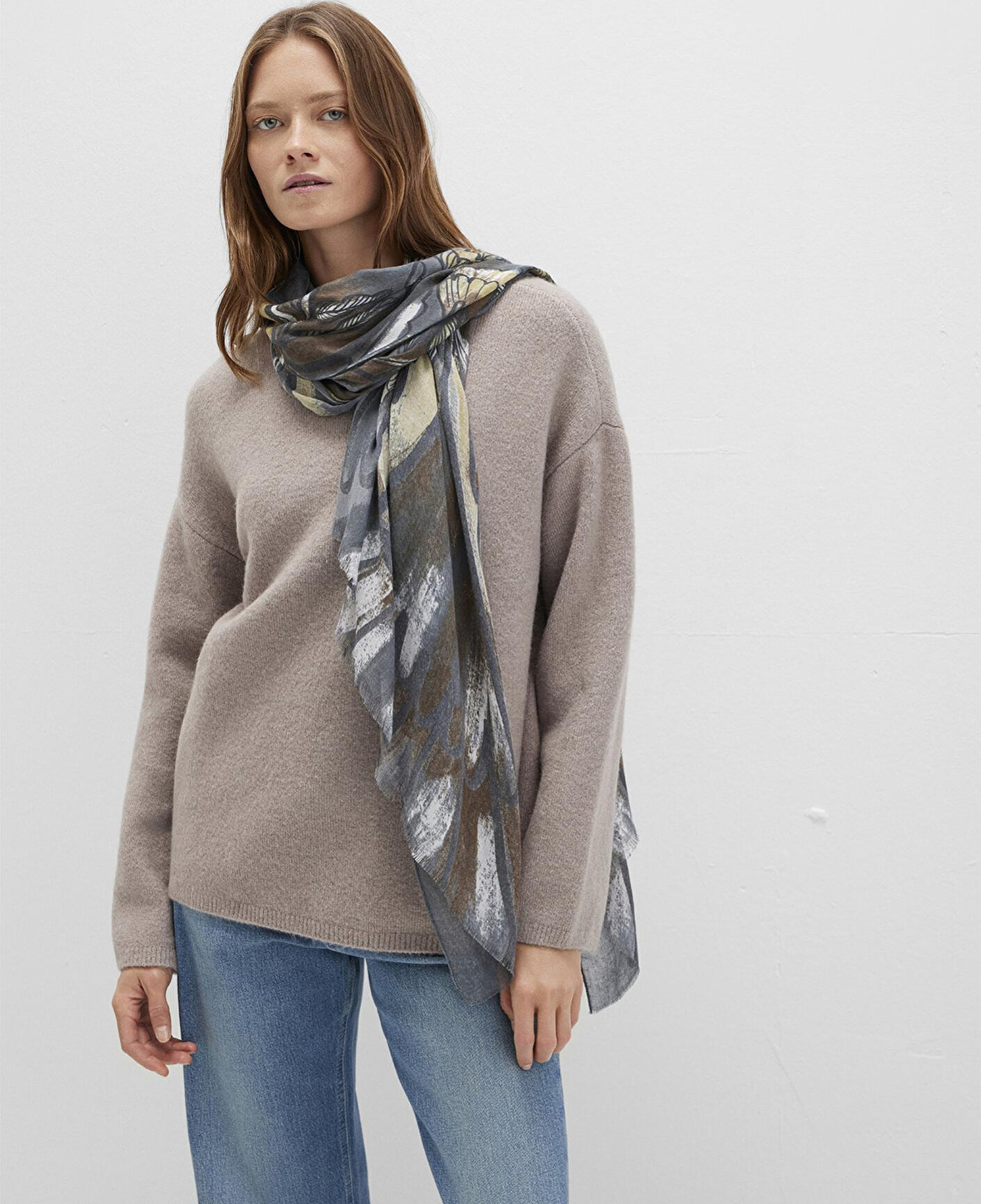 Mavi Desenli Şal 1913446-24386