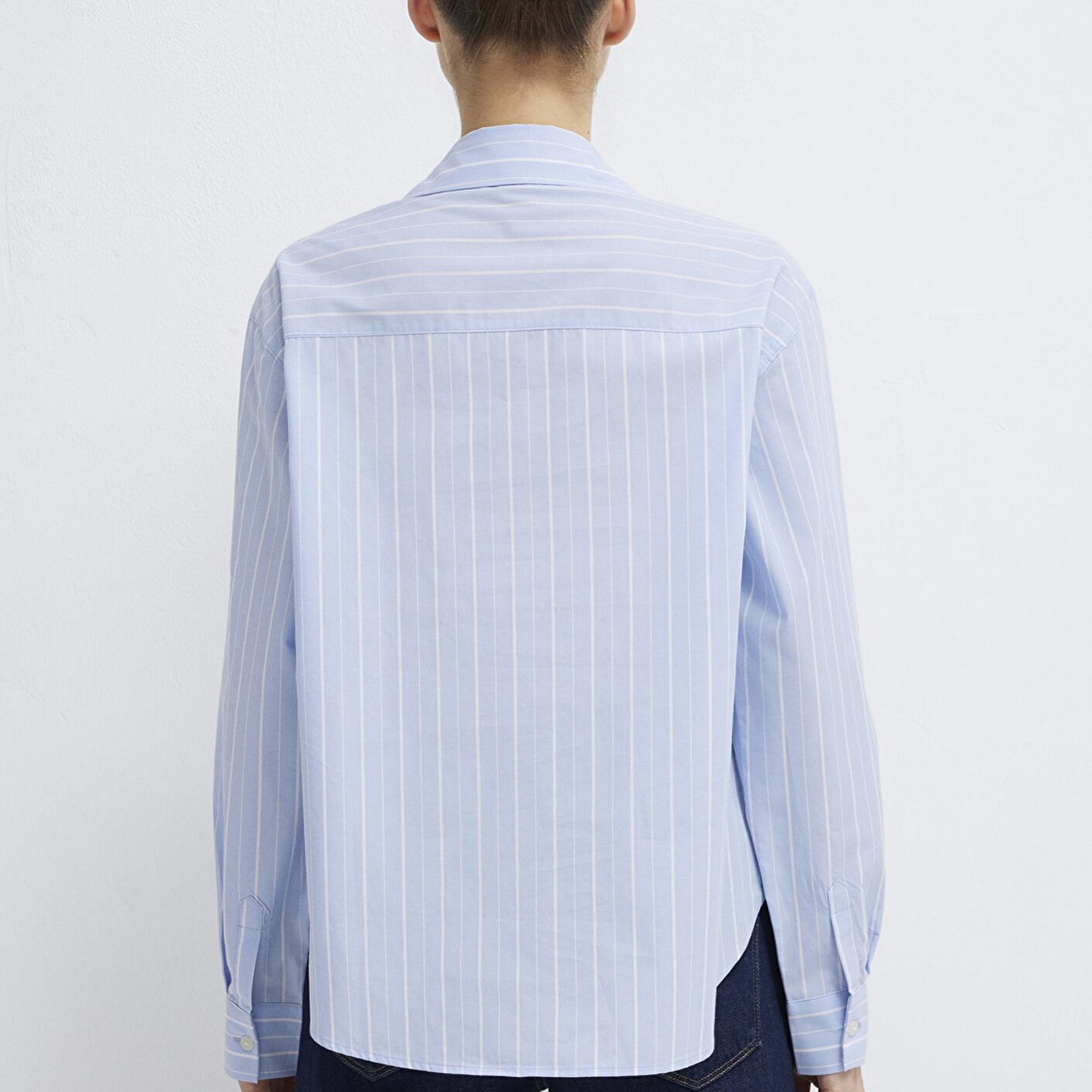 Mavi Beyaz Çizgili Mavi Bluz 1211226-84035