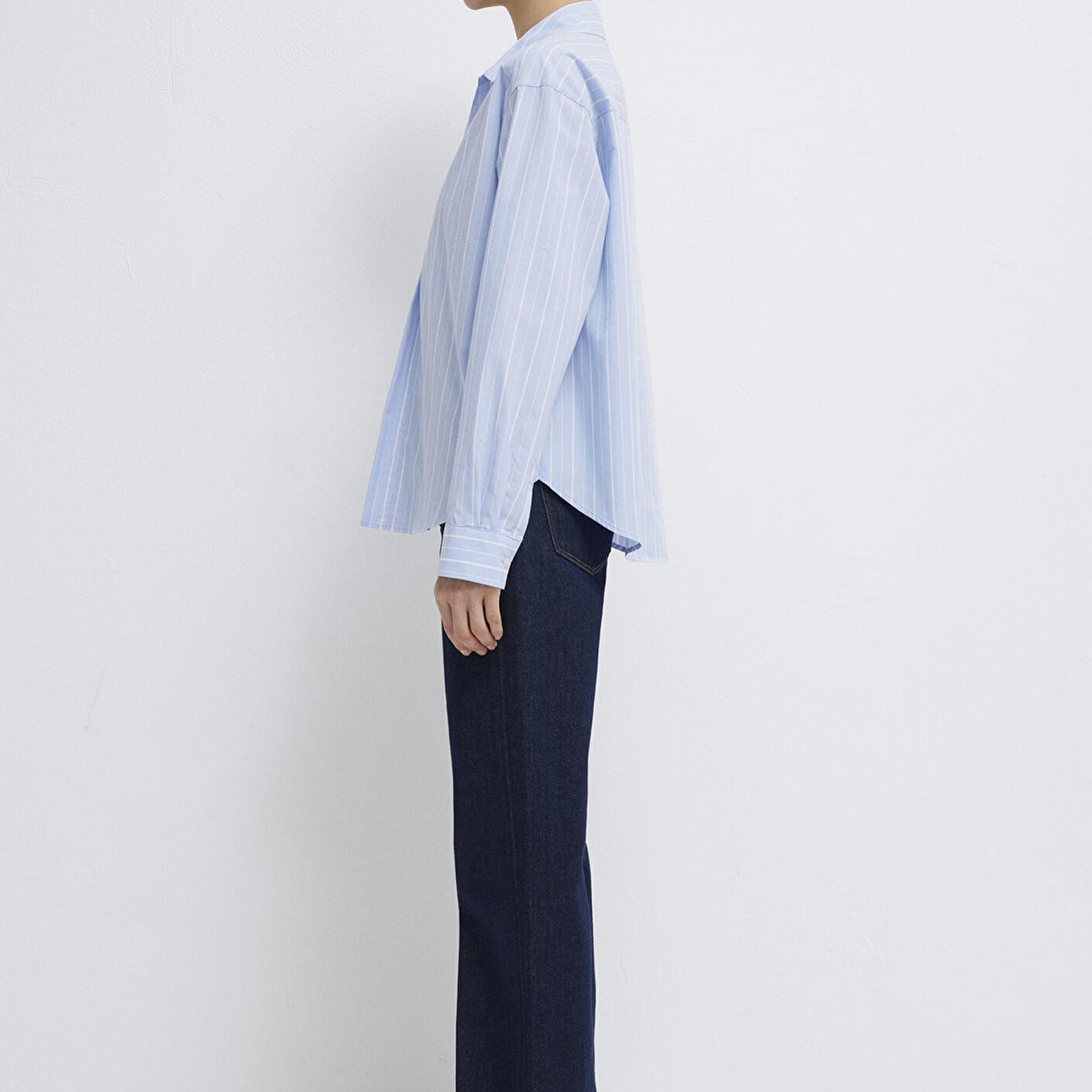 Mavi Beyaz Çizgili Mavi Bluz 1211226-84035