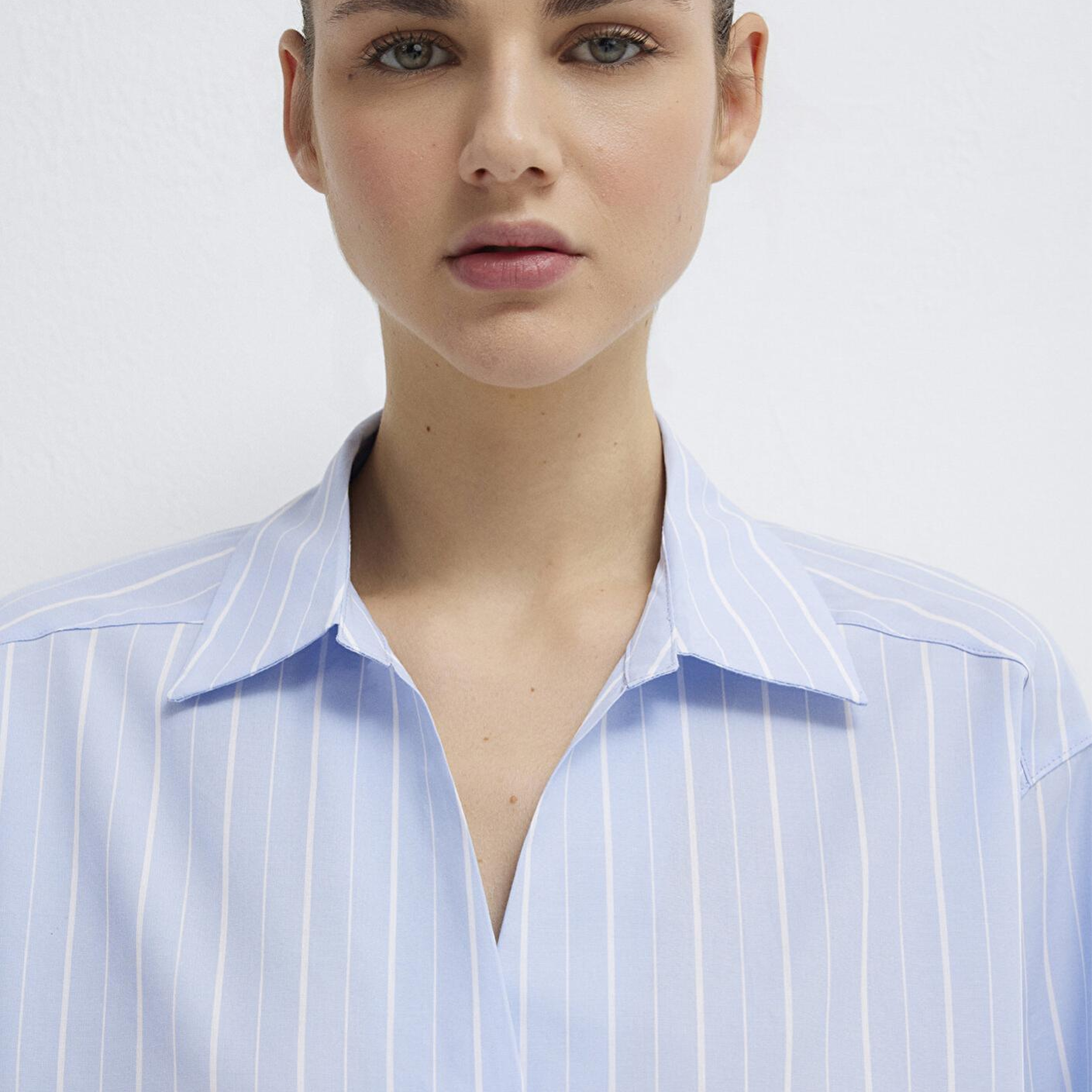 Mavi Beyaz Çizgili Mavi Bluz 1211226-84035