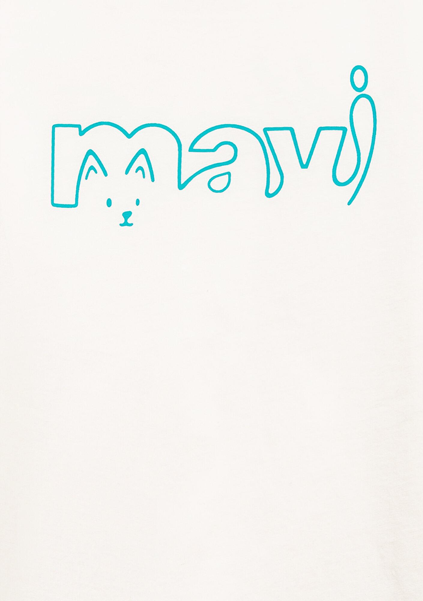 Mavi Mavi Logo Kedi Baskılı Ekru Tişört Regular Fit / Normal Kesim 7610338-70057