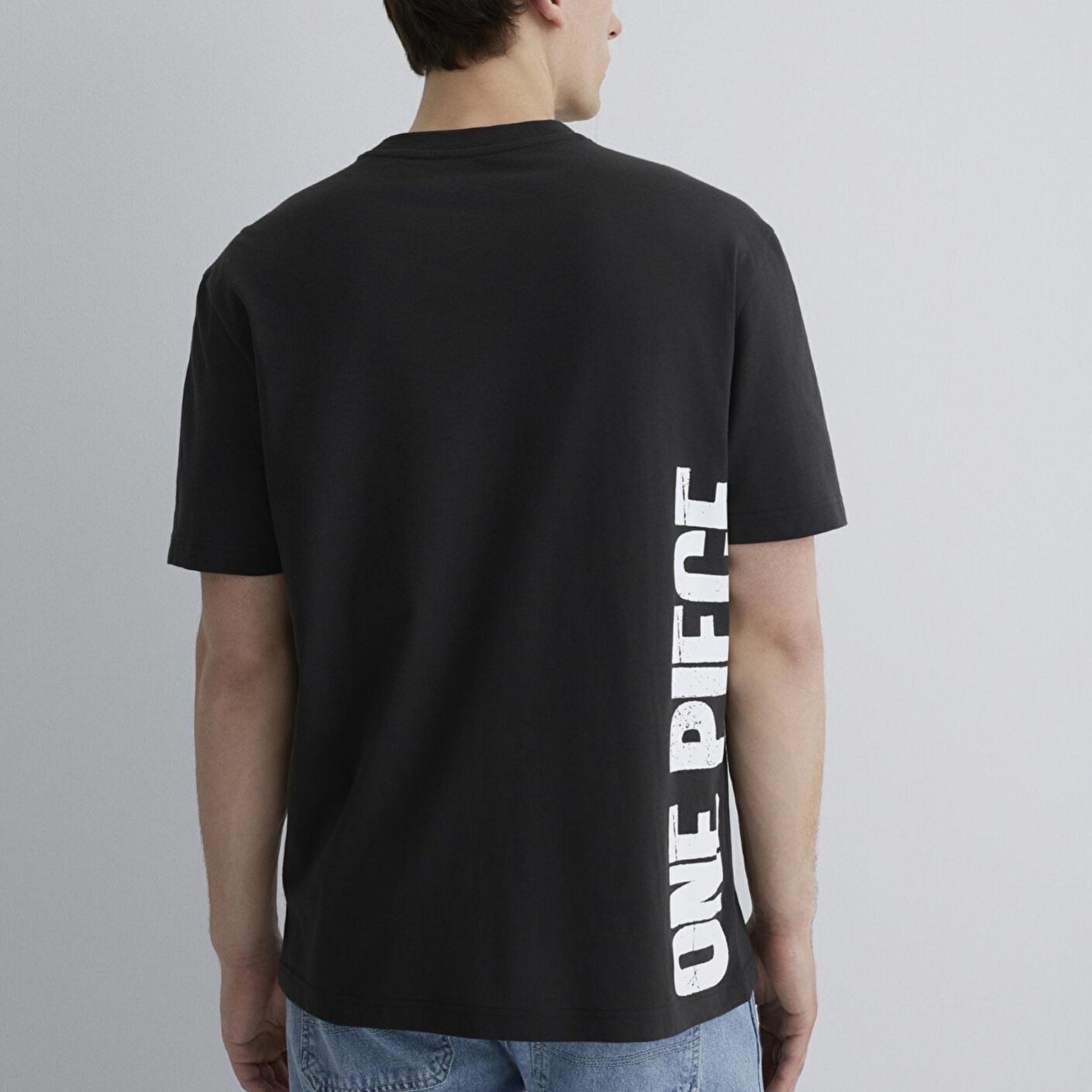 Mavi One Piece Baskılı Antrasit Tişört Loose Fit / Bol Rahat Kesim 0612662-70092