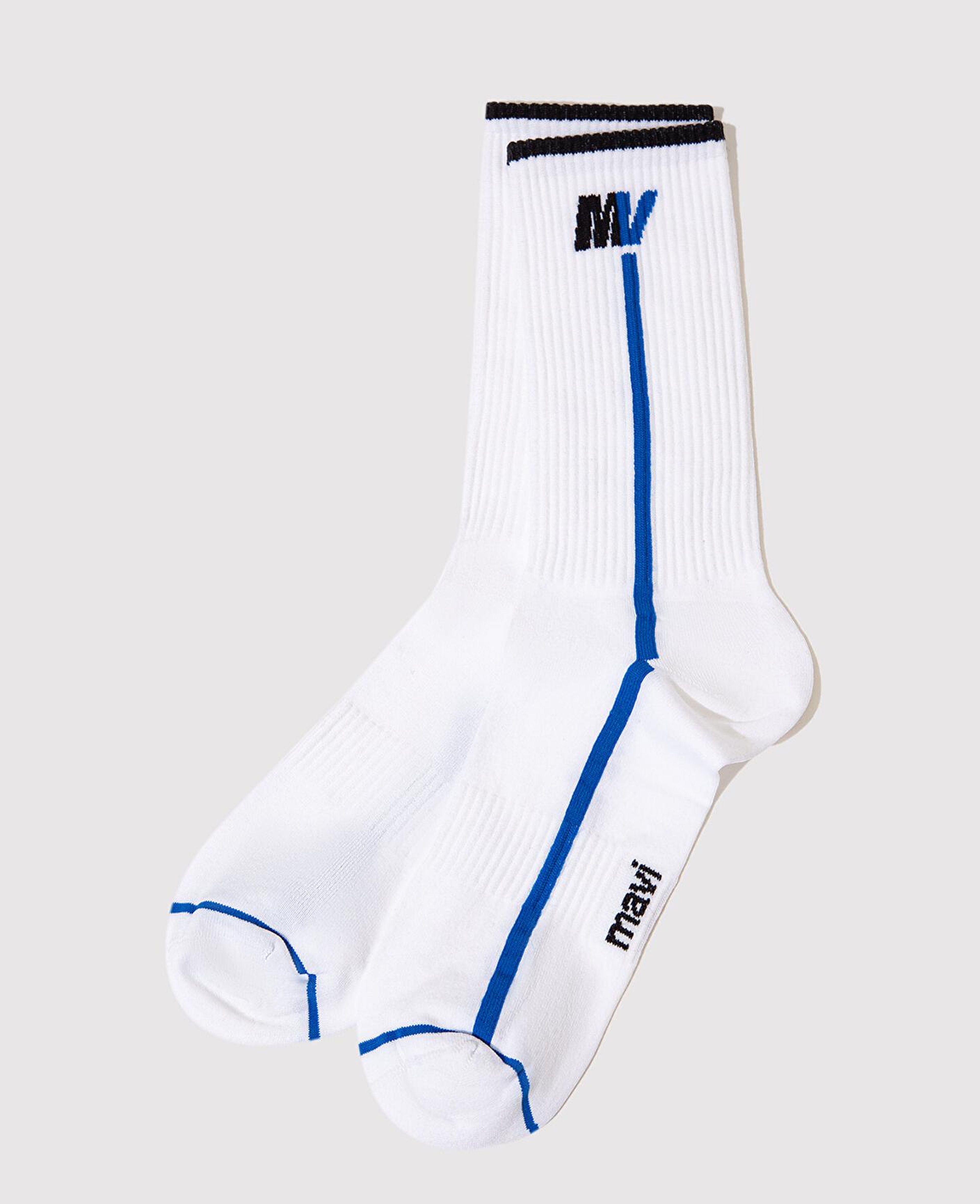 Mavi MV Baskılı Beyaz Soket Çorap 0911746-20843