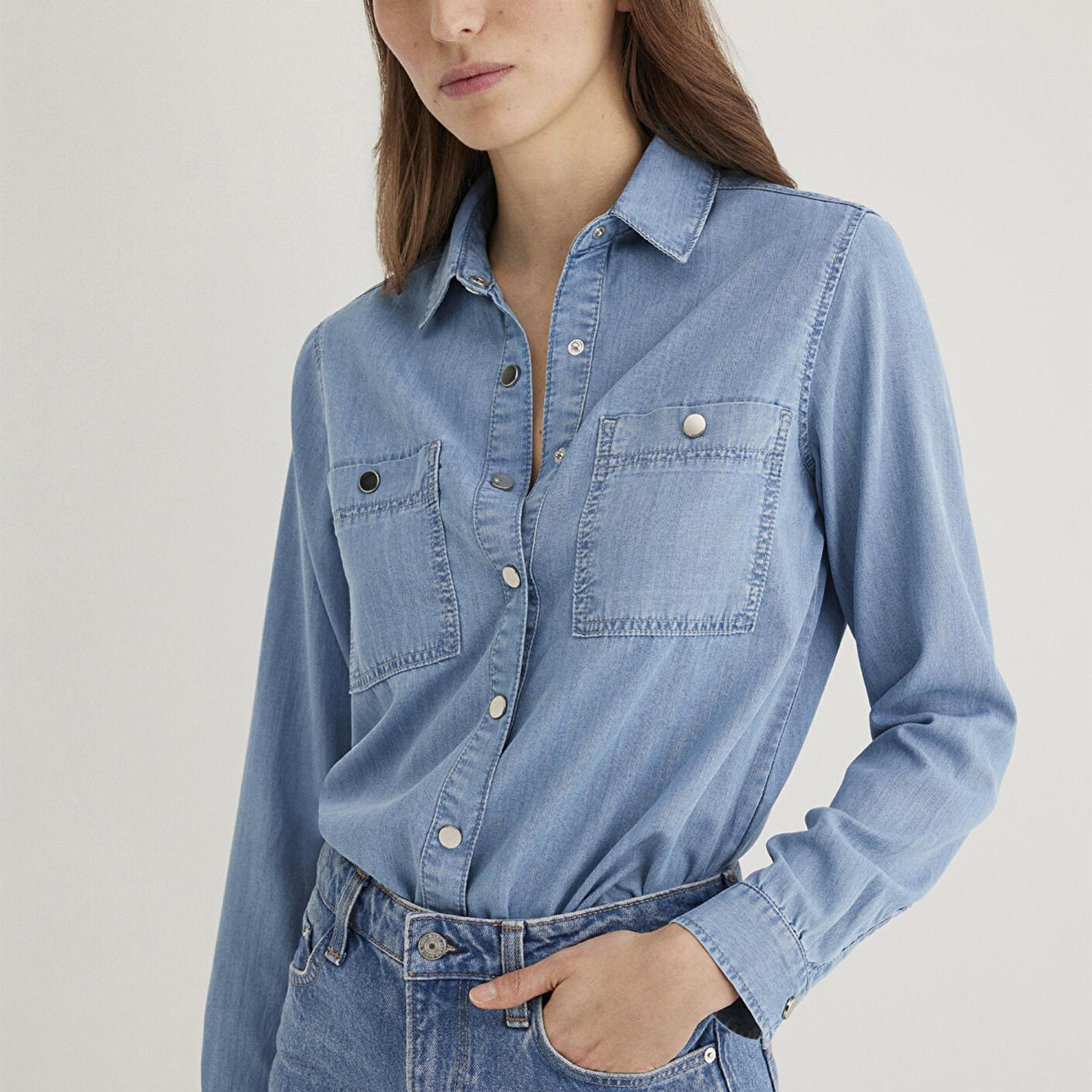 Mavi Betty Gold Açık Mavi Jean Gömlek Fitted / Vücuda Oturan Kesim 1210818-89159