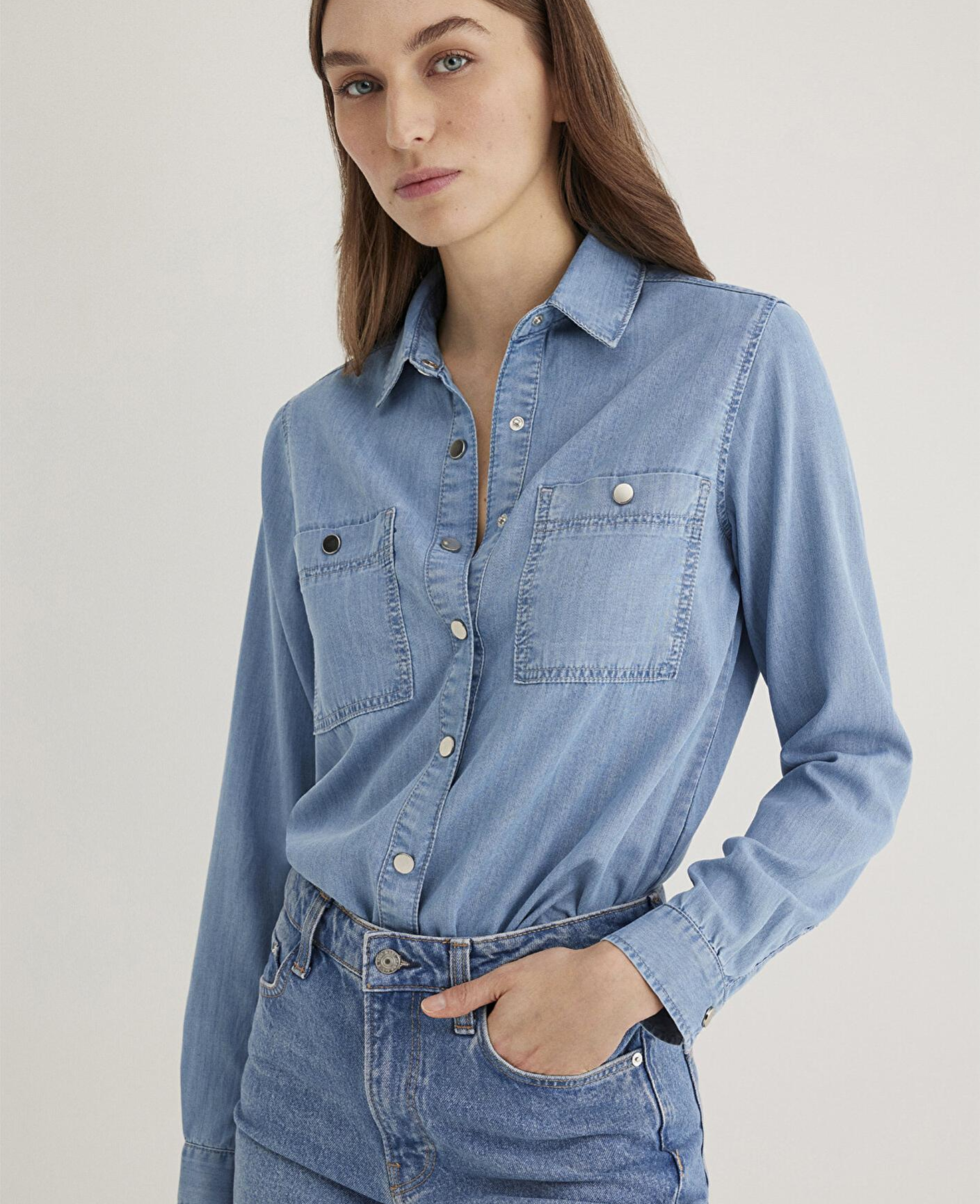 Mavi Betty Gold Açık Mavi Jean Gömlek Fitted / Vücuda Oturan Kesim 1210818-89159