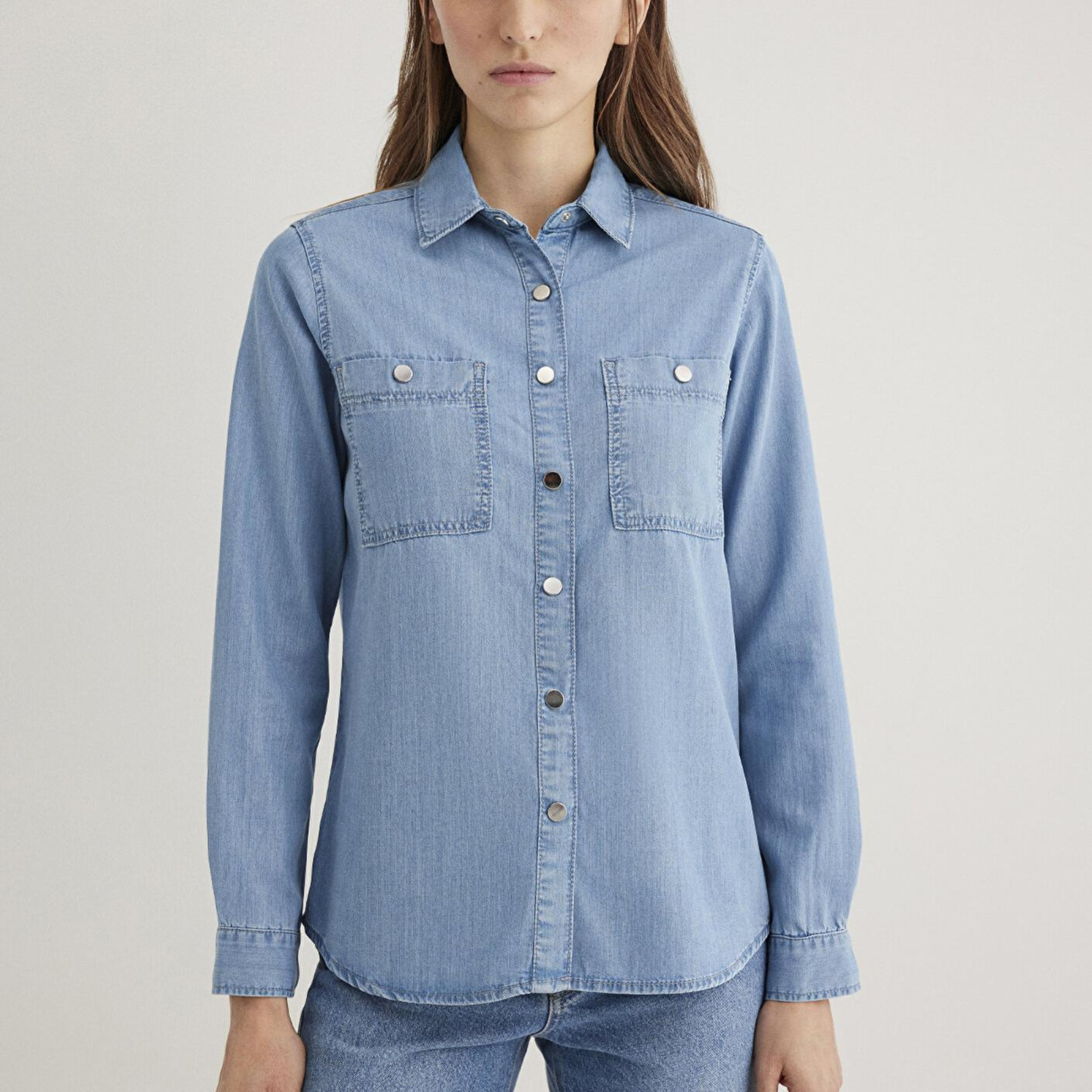 Mavi Betty Gold Açık Mavi Jean Gömlek Fitted / Vücuda Oturan Kesim 1210818-89159