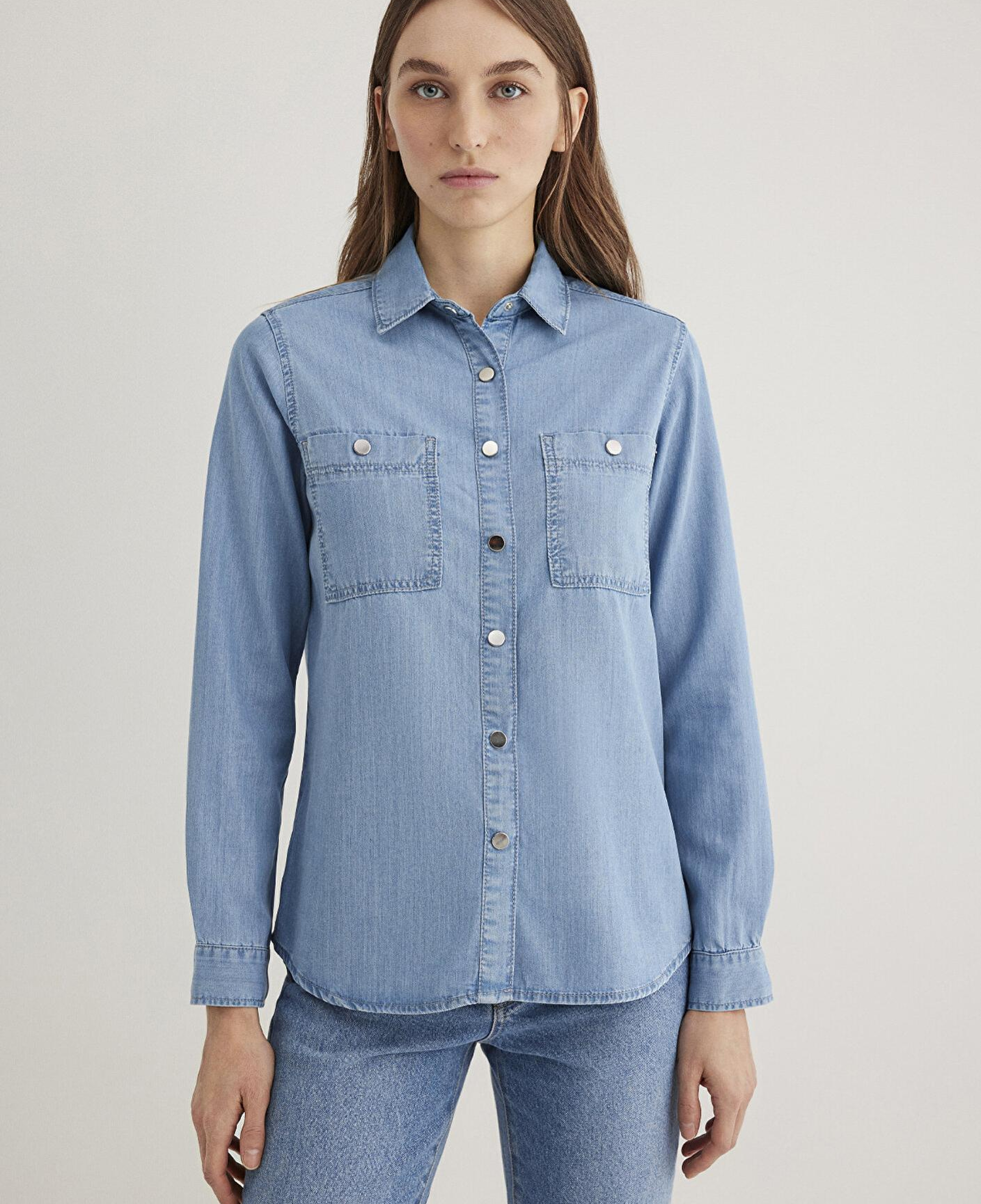 Mavi Betty Gold Açık Mavi Jean Gömlek Fitted / Vücuda Oturan Kesim 1210818-89159