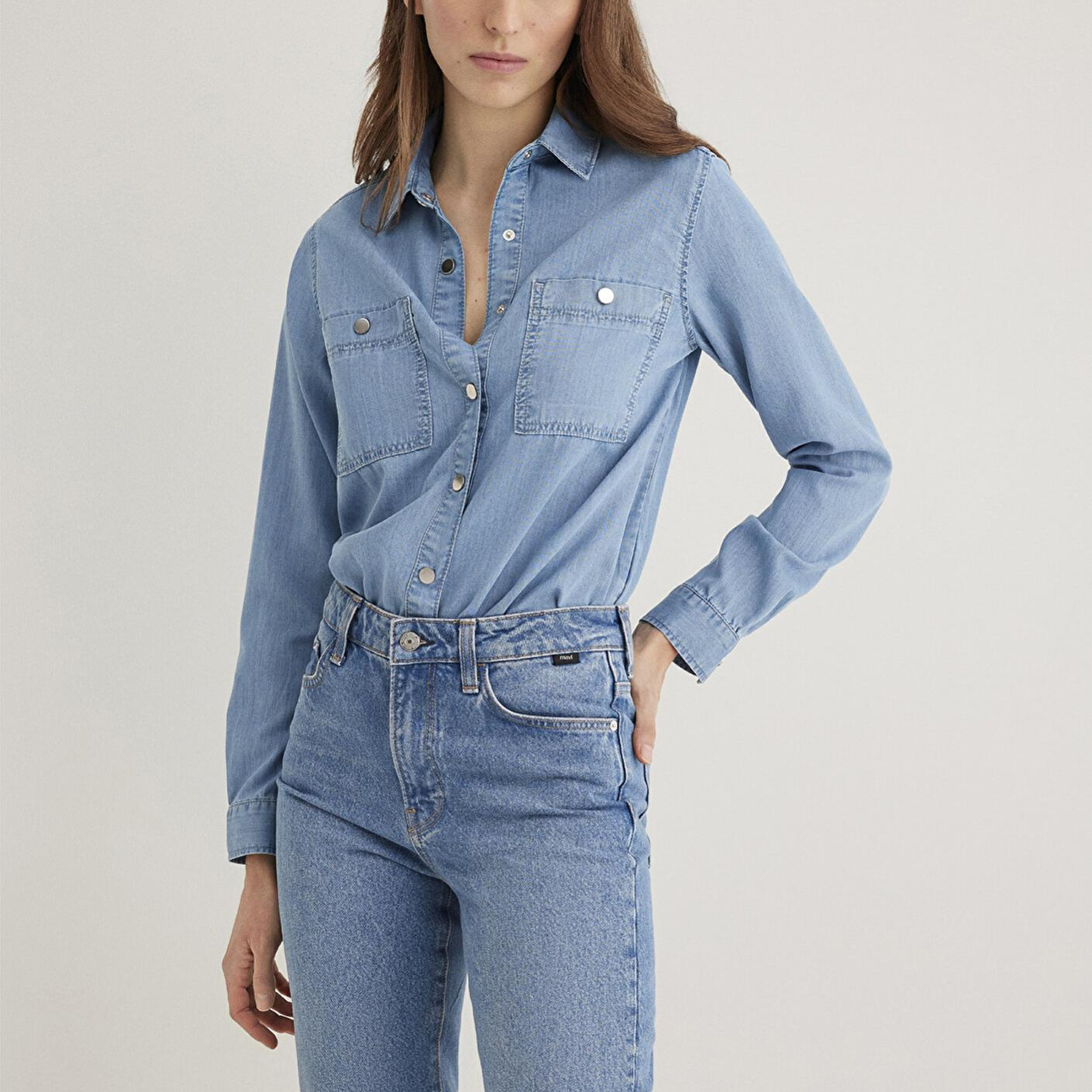 Mavi Betty Gold Açık Mavi Jean Gömlek Fitted / Vücuda Oturan Kesim 1210818-89159