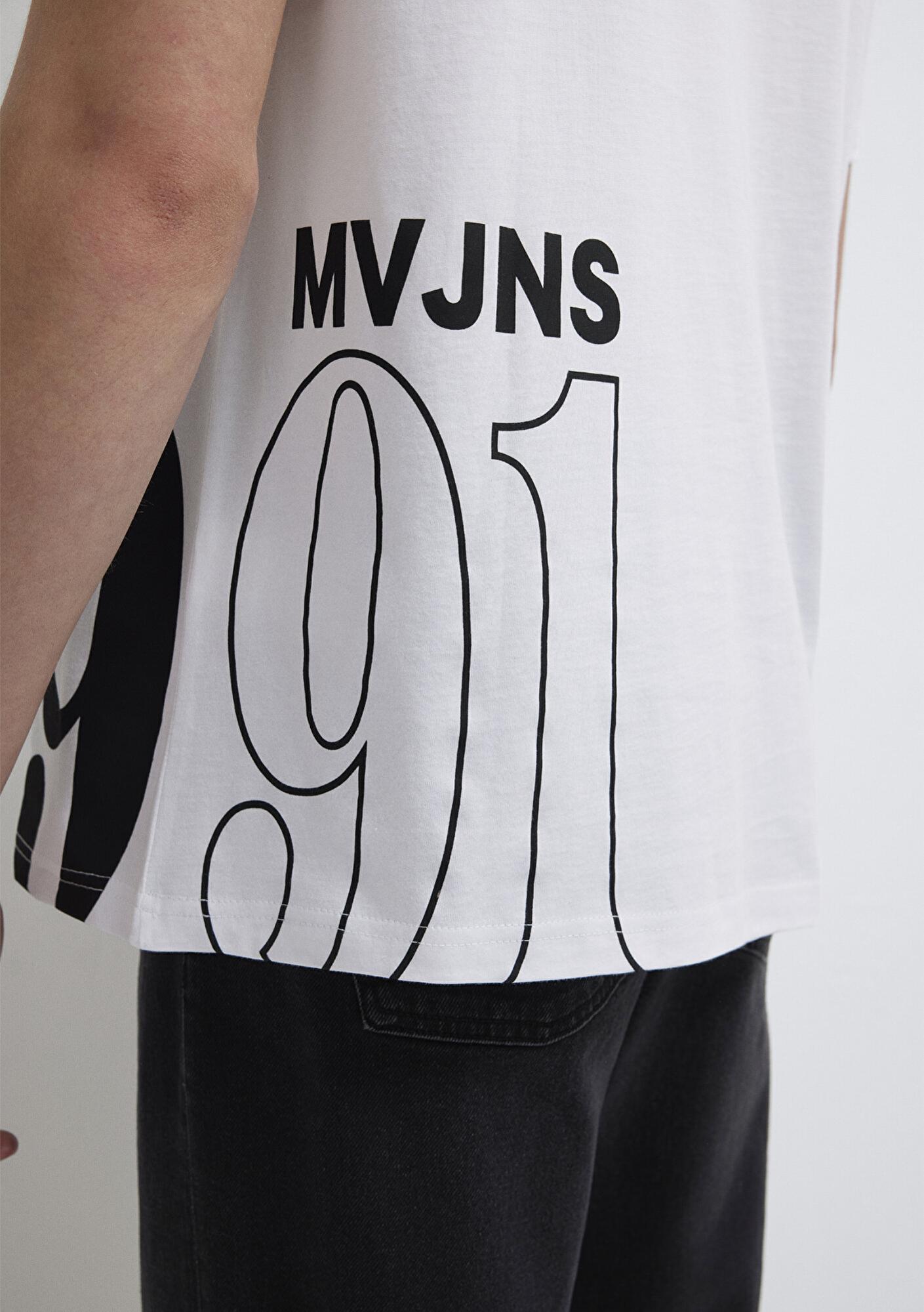 Mavi 1991 Baskılı Beyaz Tişört Loose Fit / Bol Rahat Kesim 0612539-620