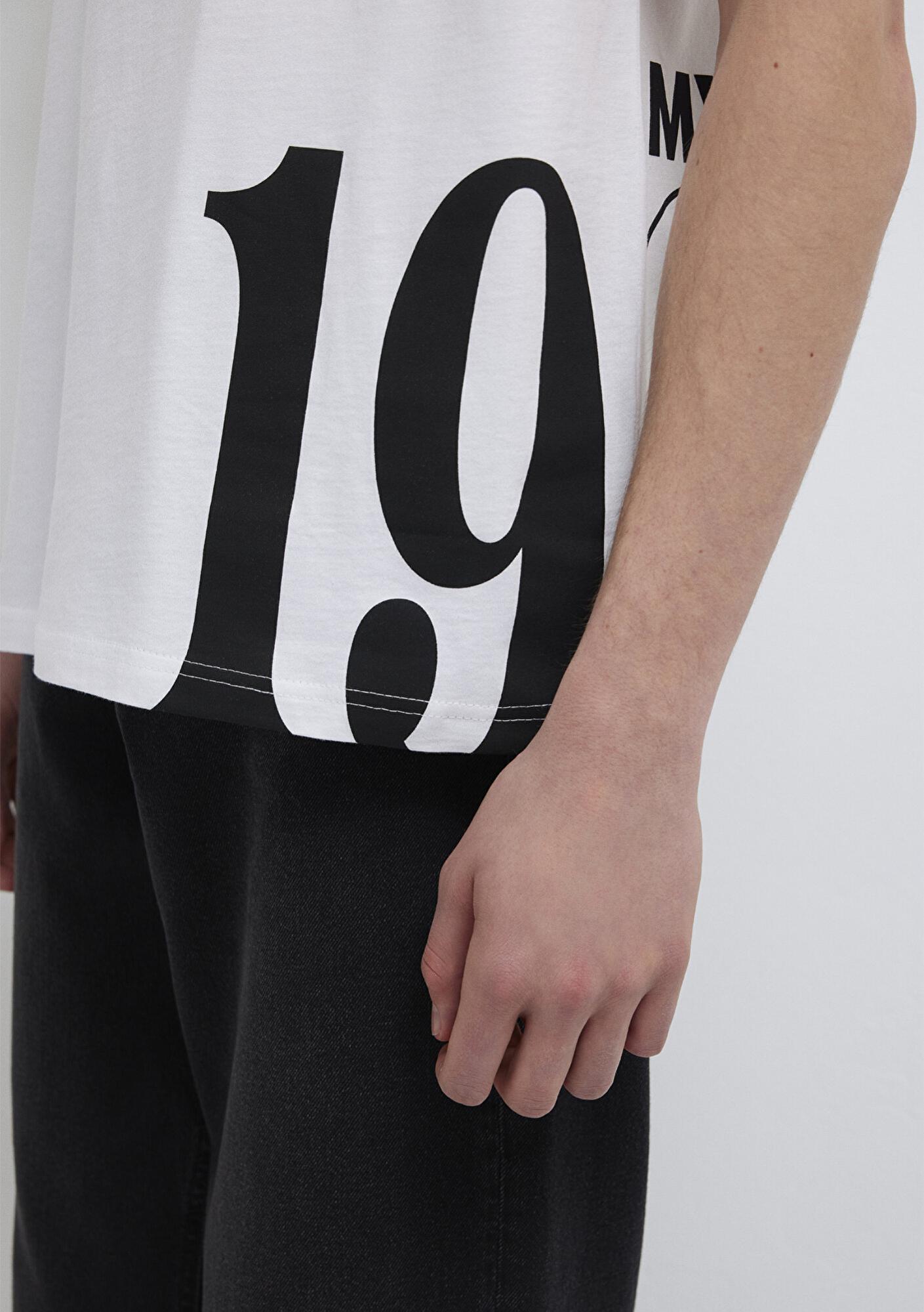 Mavi 1991 Baskılı Beyaz Tişört Loose Fit / Bol Rahat Kesim 0612539-620