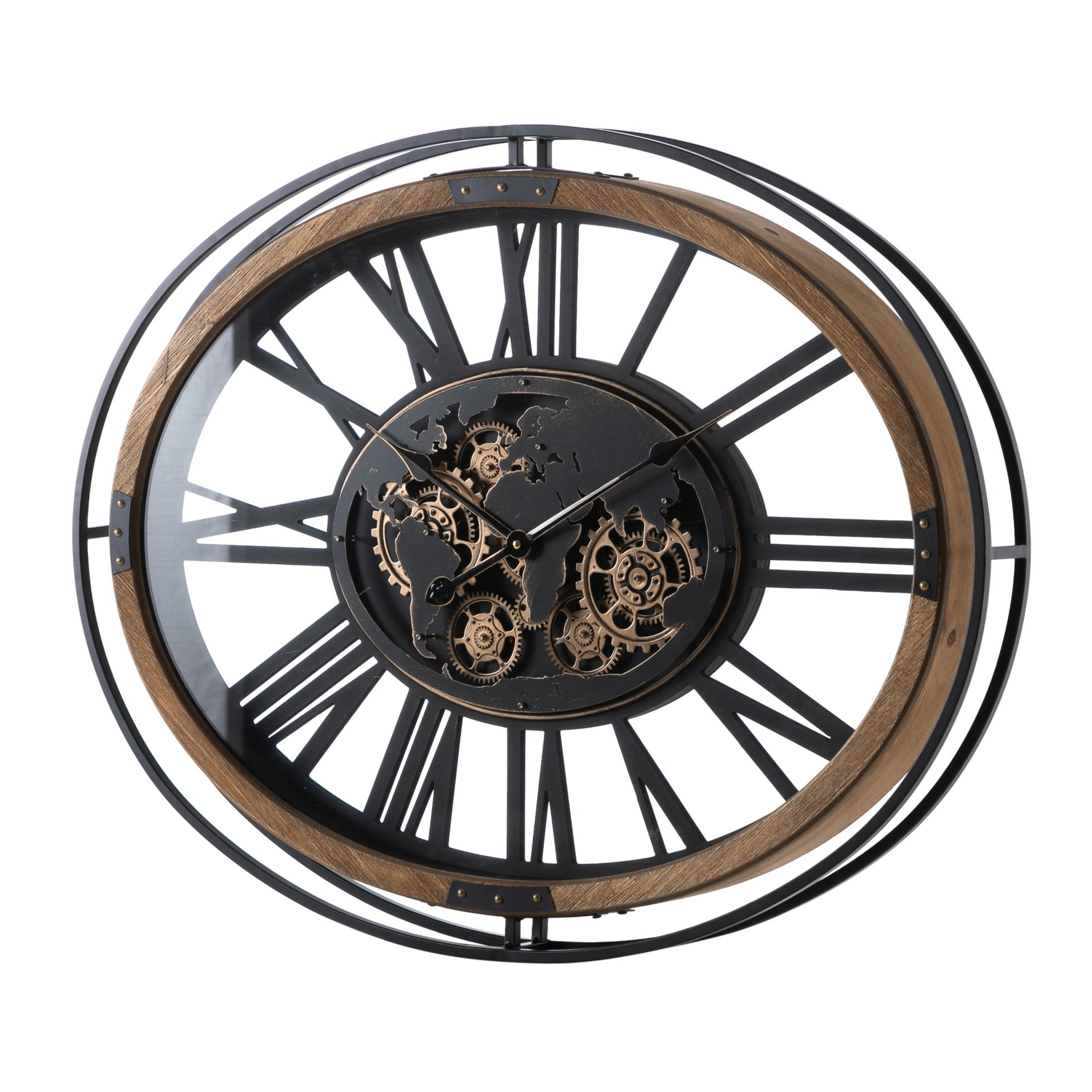 BROWN ÇARKLI DUVAR SAATİ 87X67X8CM