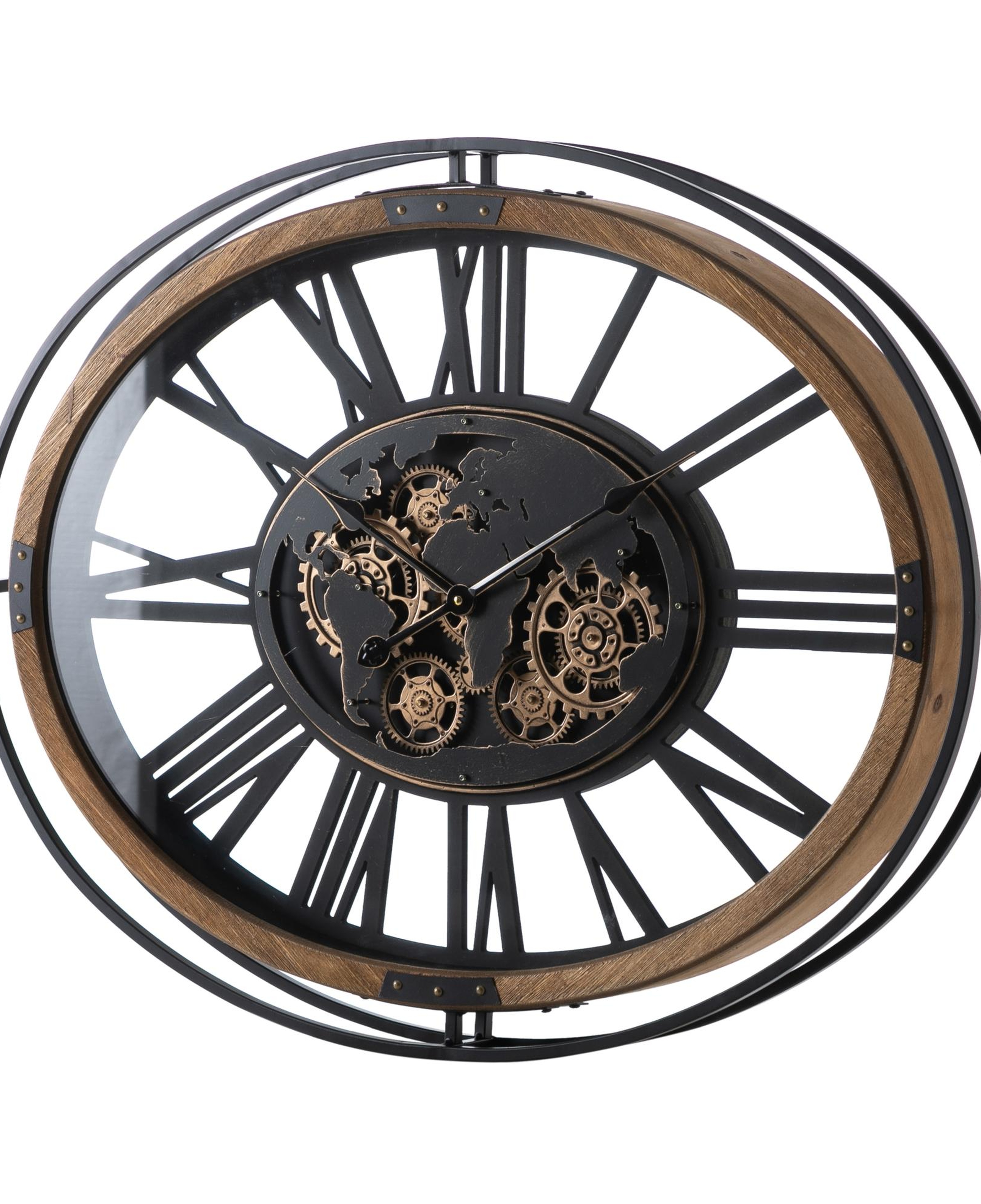 BROWN ÇARKLI DUVAR SAATİ 87X67X8CM