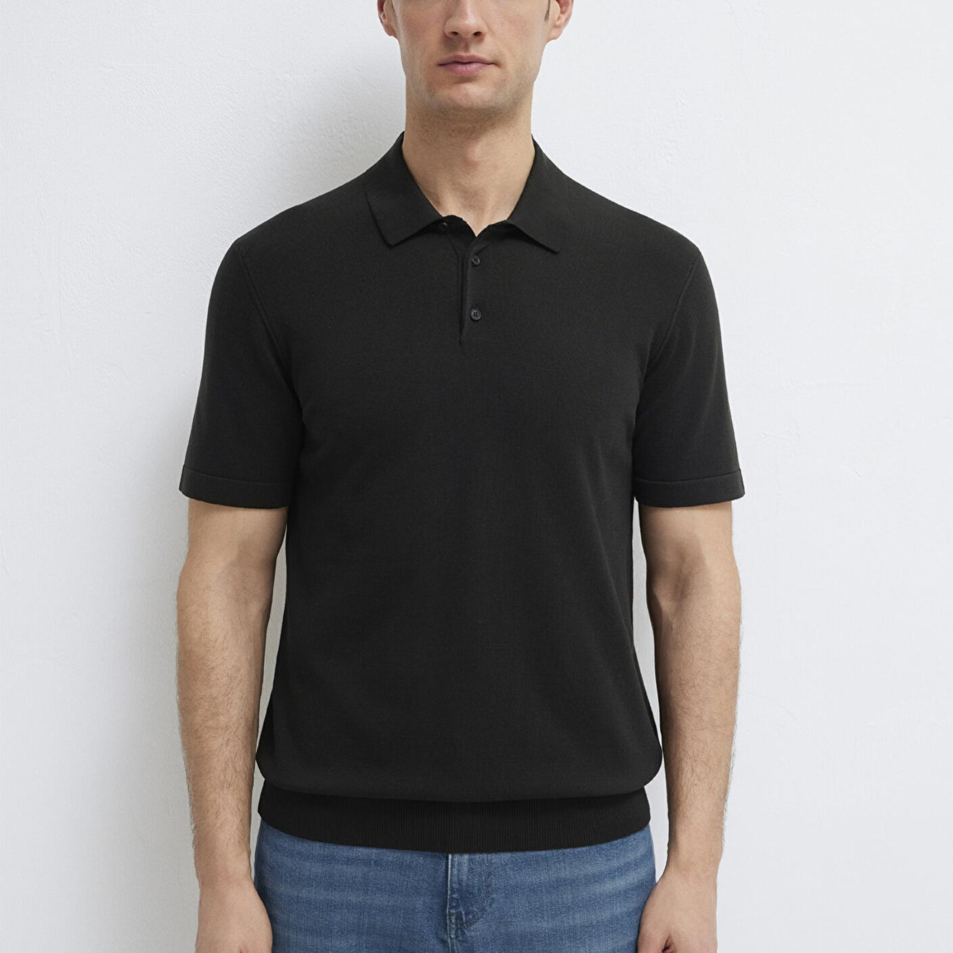 Mavi Mavi Black Siyah Triko Polo Fitted / Vücuda Oturan Kesim 0710249-900