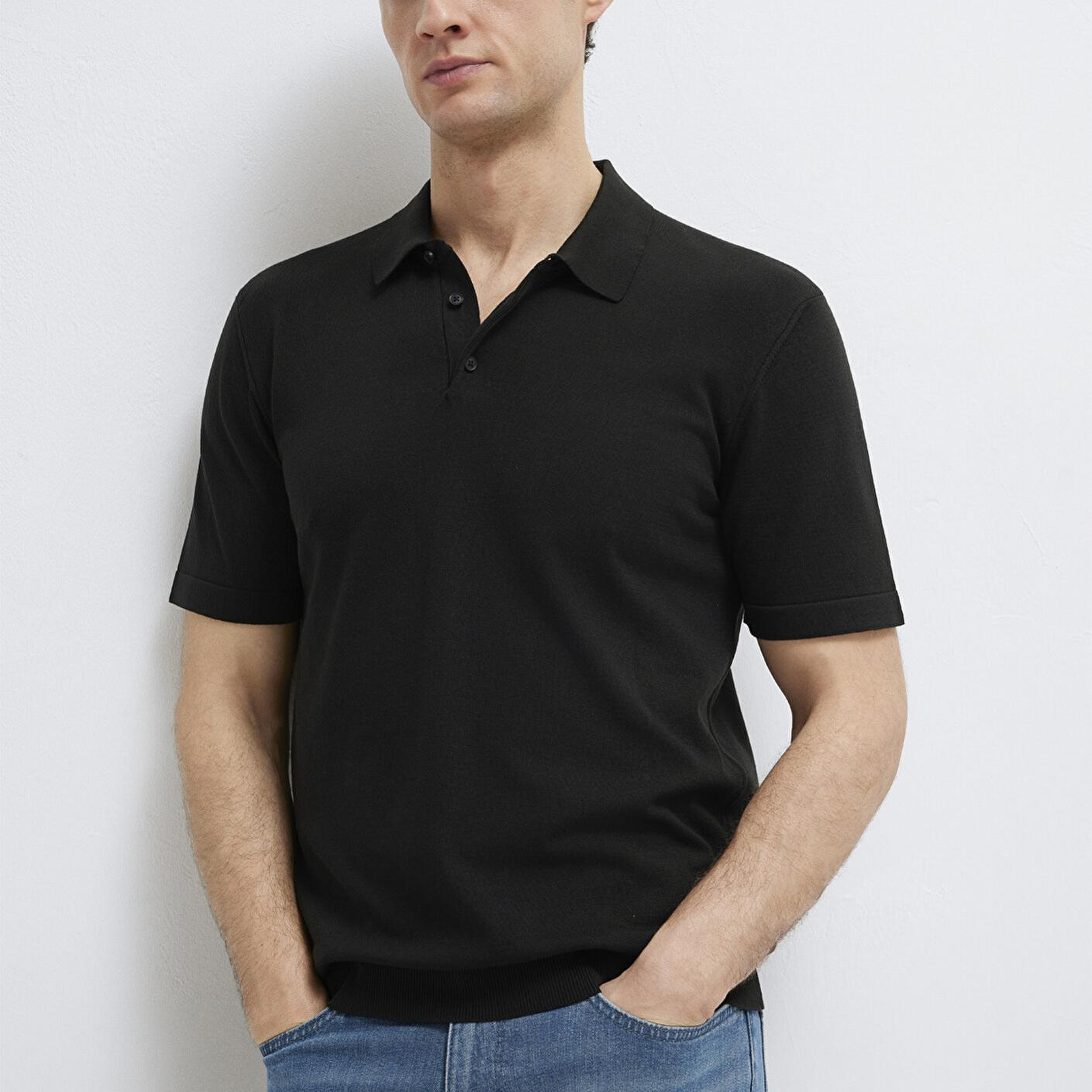 Mavi Mavi Black Siyah Triko Polo Fitted / Vücuda Oturan Kesim 0710249-900