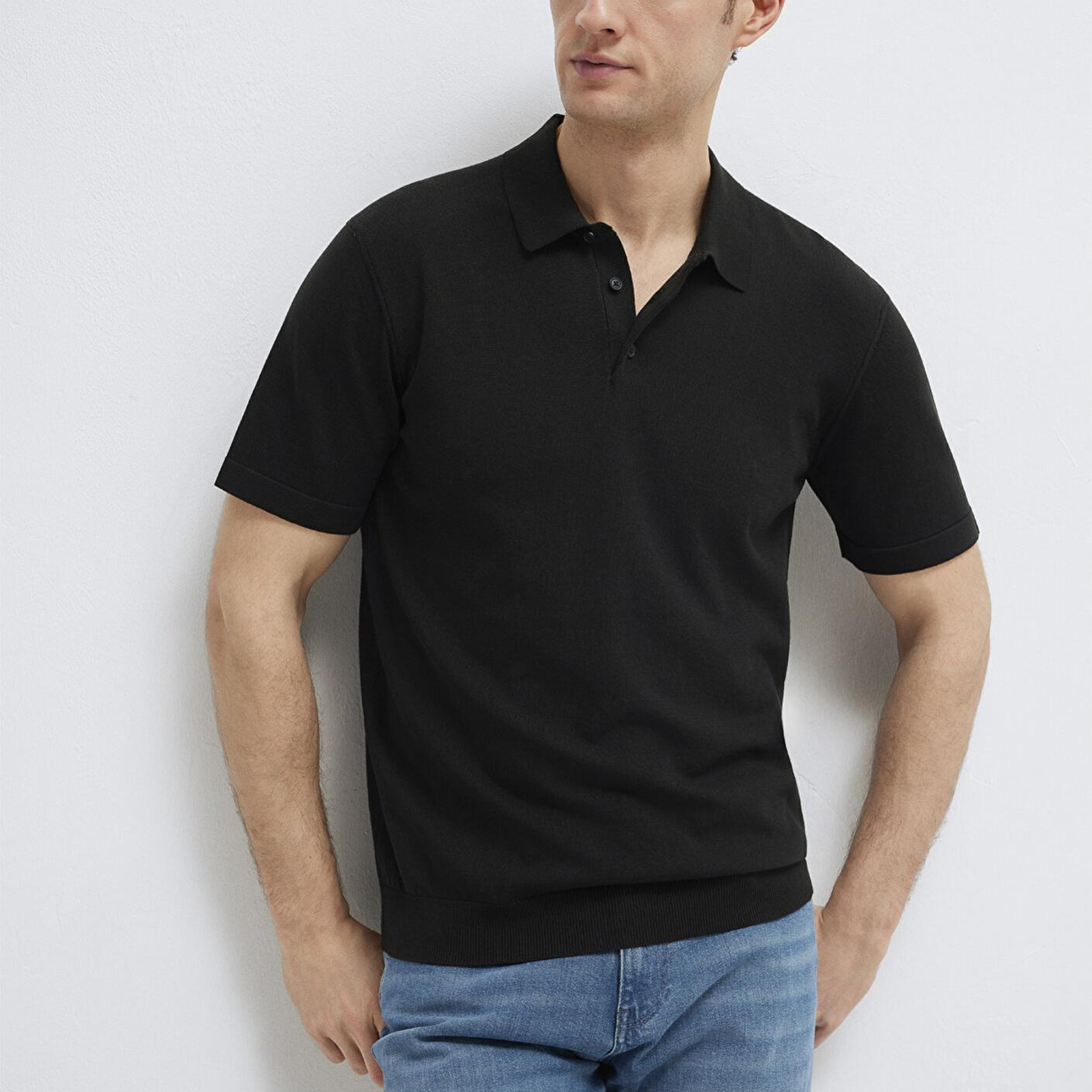 Mavi Mavi Black Siyah Triko Polo Fitted / Vücuda Oturan Kesim 0710249-900