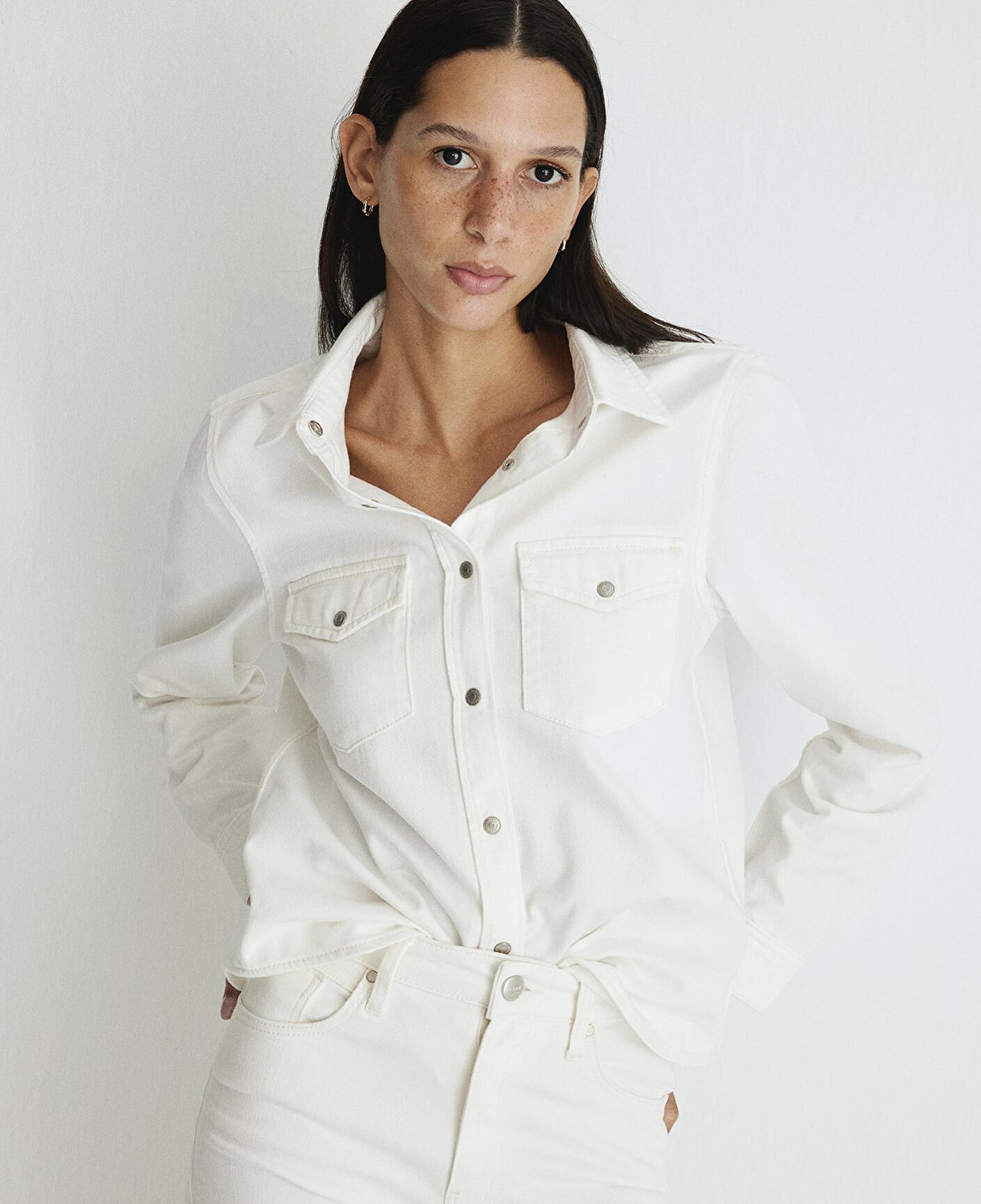 Mavi Merida Real Blue Kırık Beyaz Jean Gömlek Fitted / Vücuda Oturan Kesim 1210662-86491