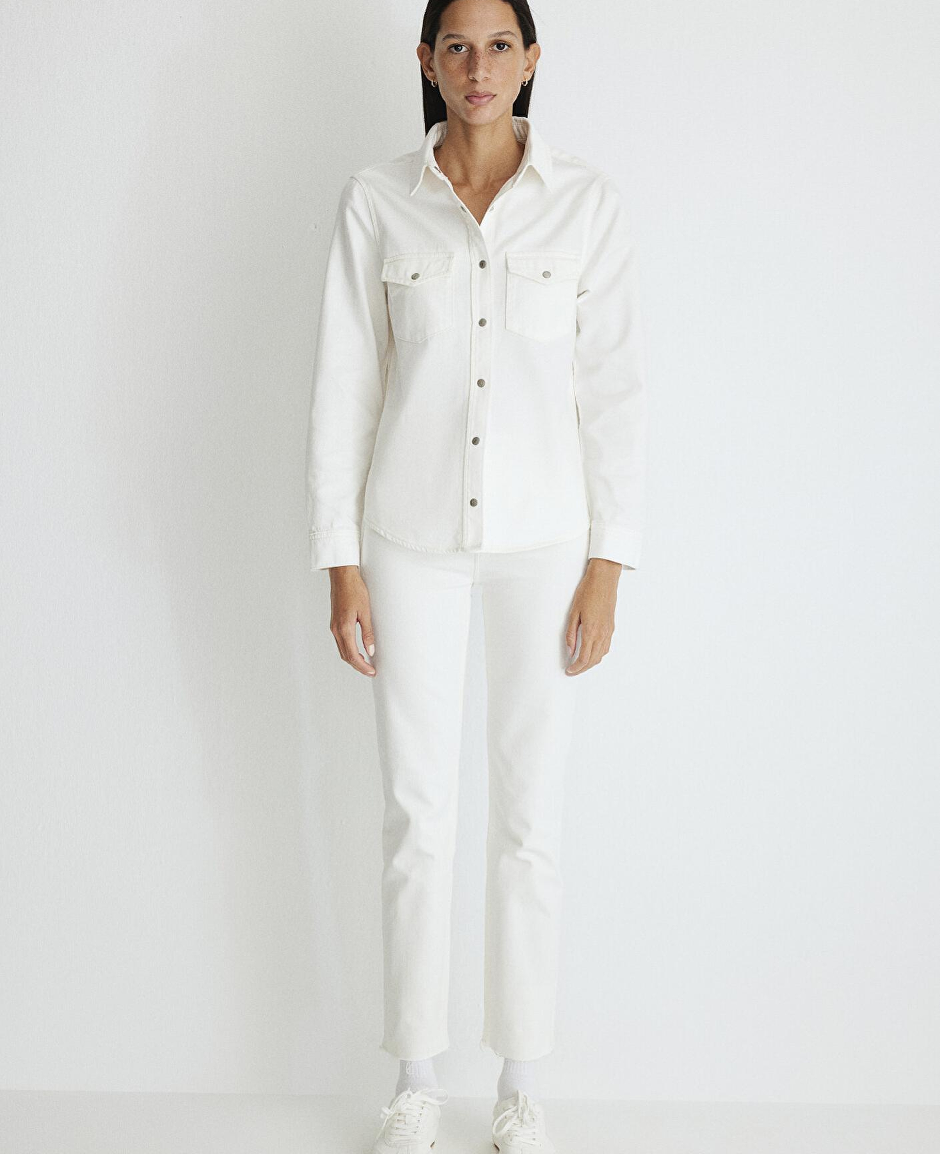 Mavi Merida Real Blue Kırık Beyaz Jean Gömlek Fitted / Vücuda Oturan Kesim 1210662-86491