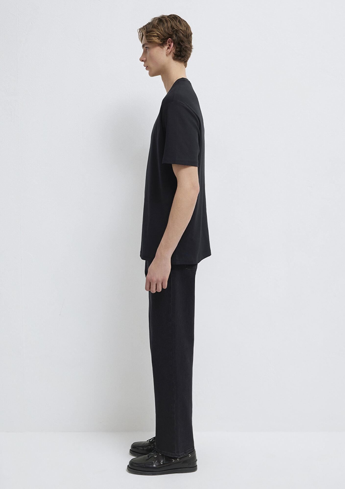 Mavi Mavi Pro Logo Baskılı Siyah Tişört Loose Fit / Bol Rahat Kesim 0612189-900