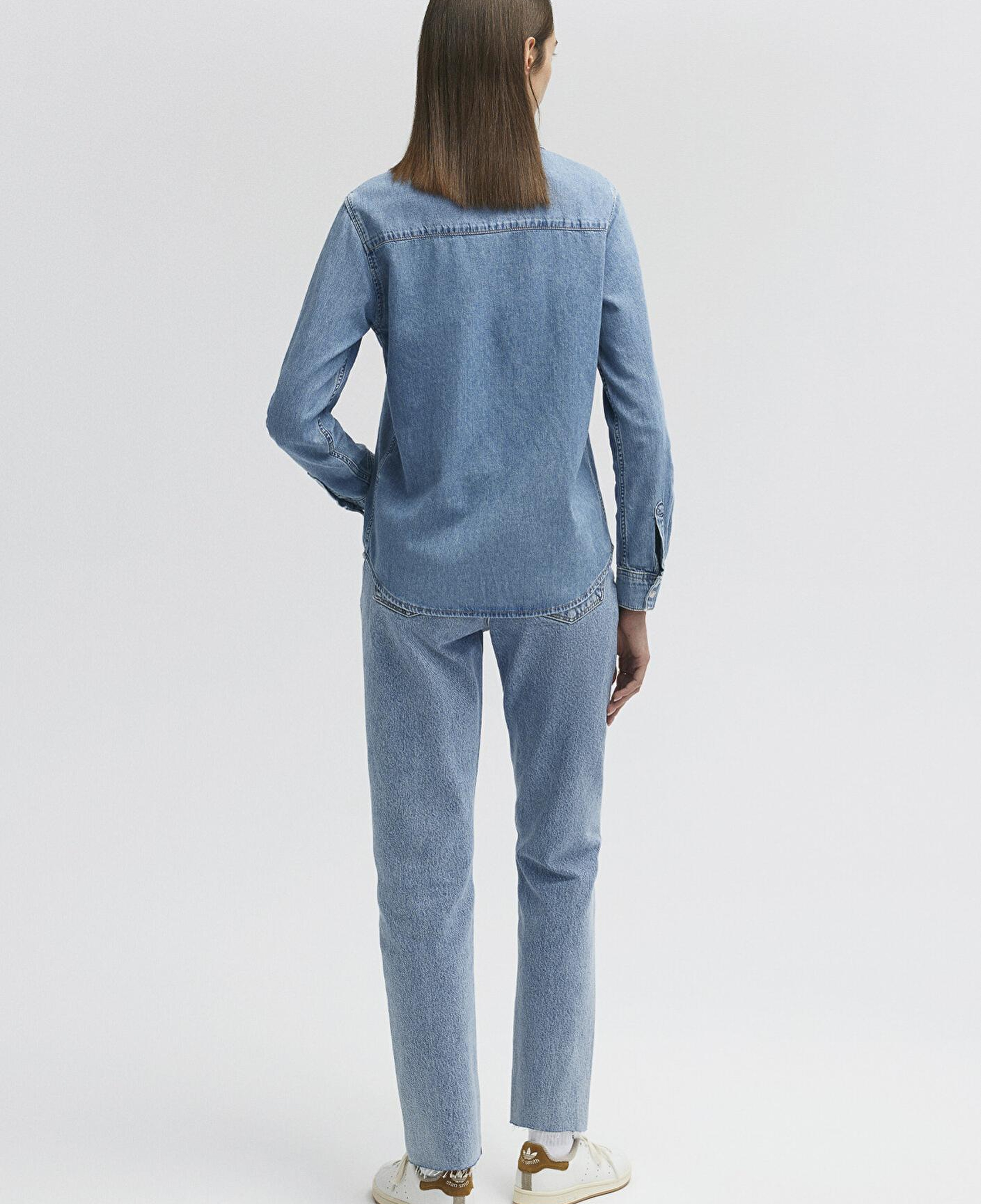 Mavi Merida Real Blue Indigo Mavisi Jean Gömlek Fitted / Vücuda Oturan Kesim 1210662-86492