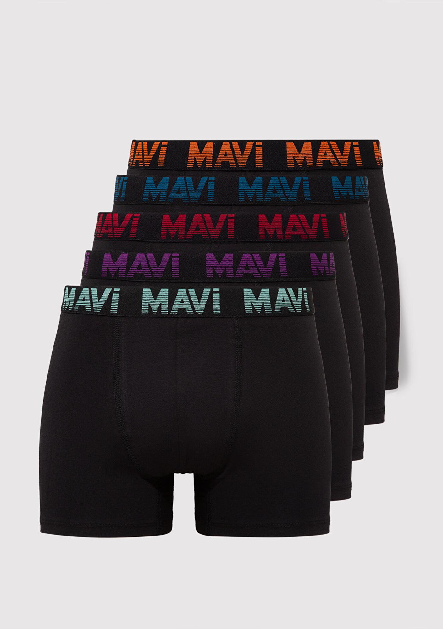 Mavi 5li Siyah Basic Boxer 0910619-900