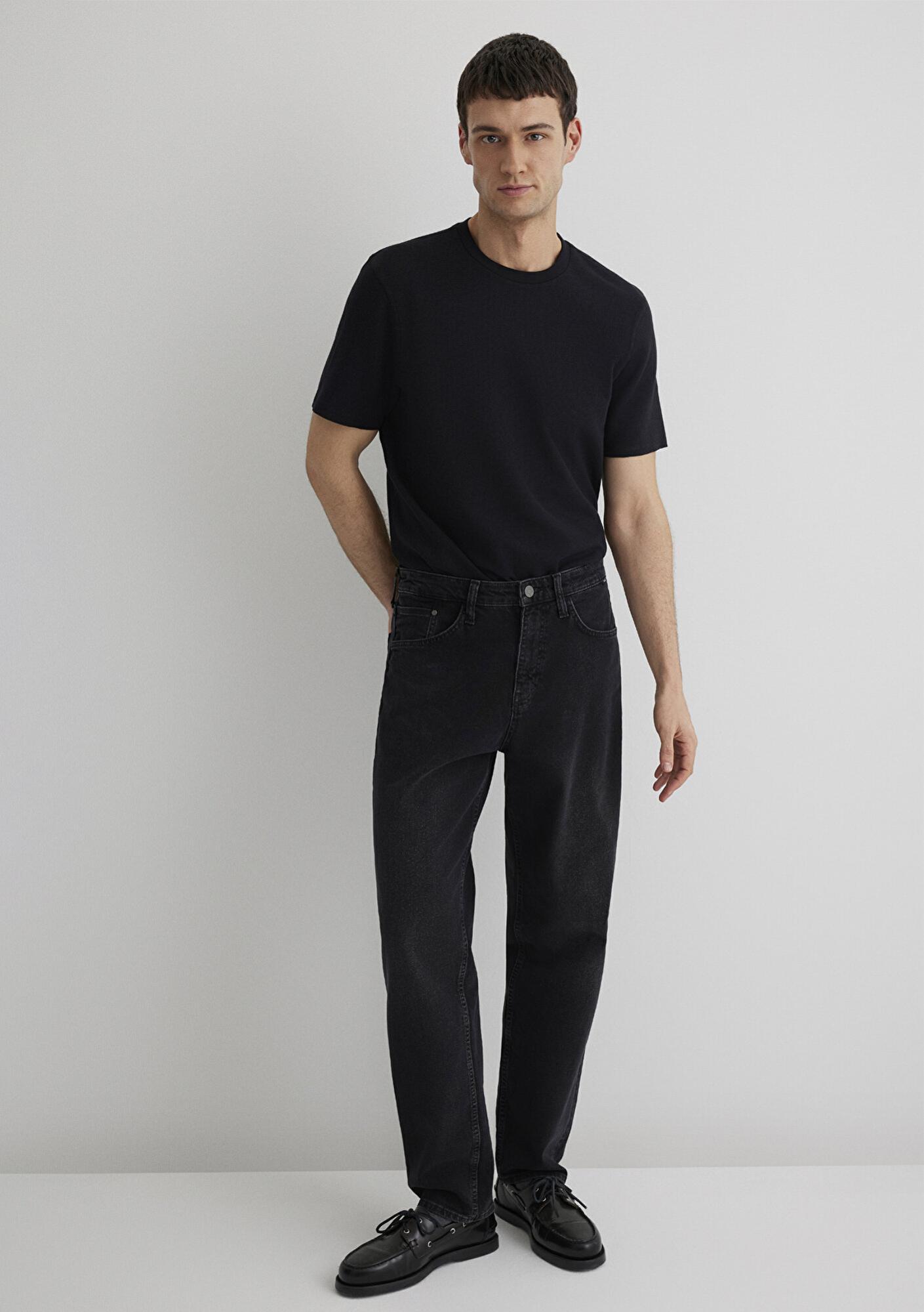 Mavi Dokulu Siyah Basic Tişört Regular Fit / Normal Kesim 0610277-900