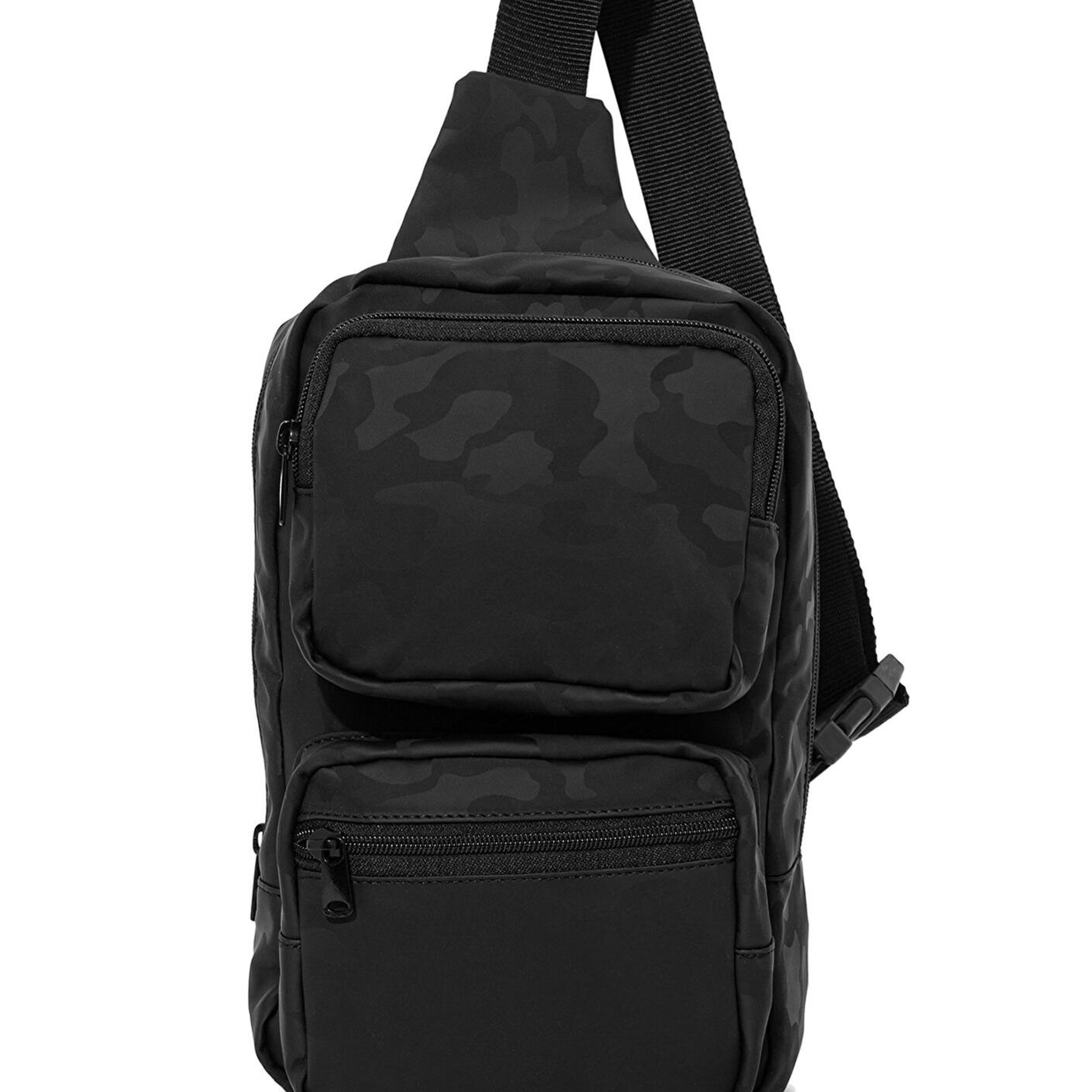 Mavi Kamuflaj Baskılı Siyah Çapraz Çanta 091811-900