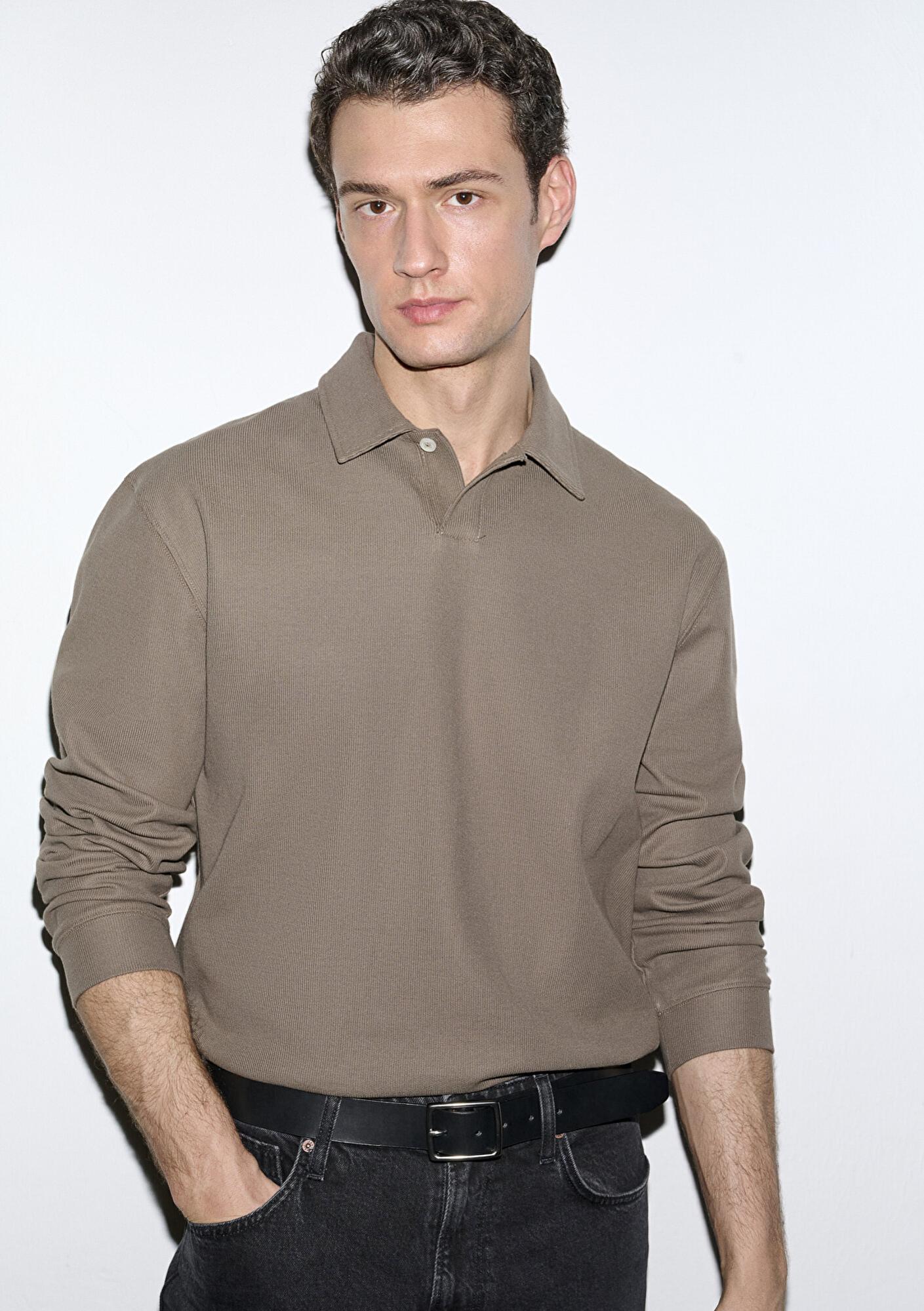 Mavi Kahverengi Polo Sweatshirt 0S10576-83866