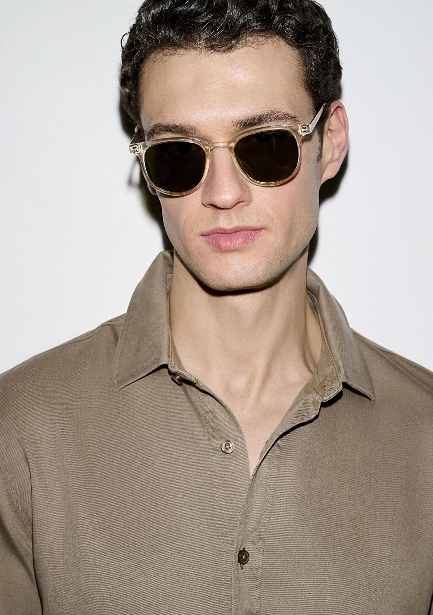 Mavi Kahverengi (TENCEL™) Gömlek Regular Fit / Normal Kesim 0210818-83866