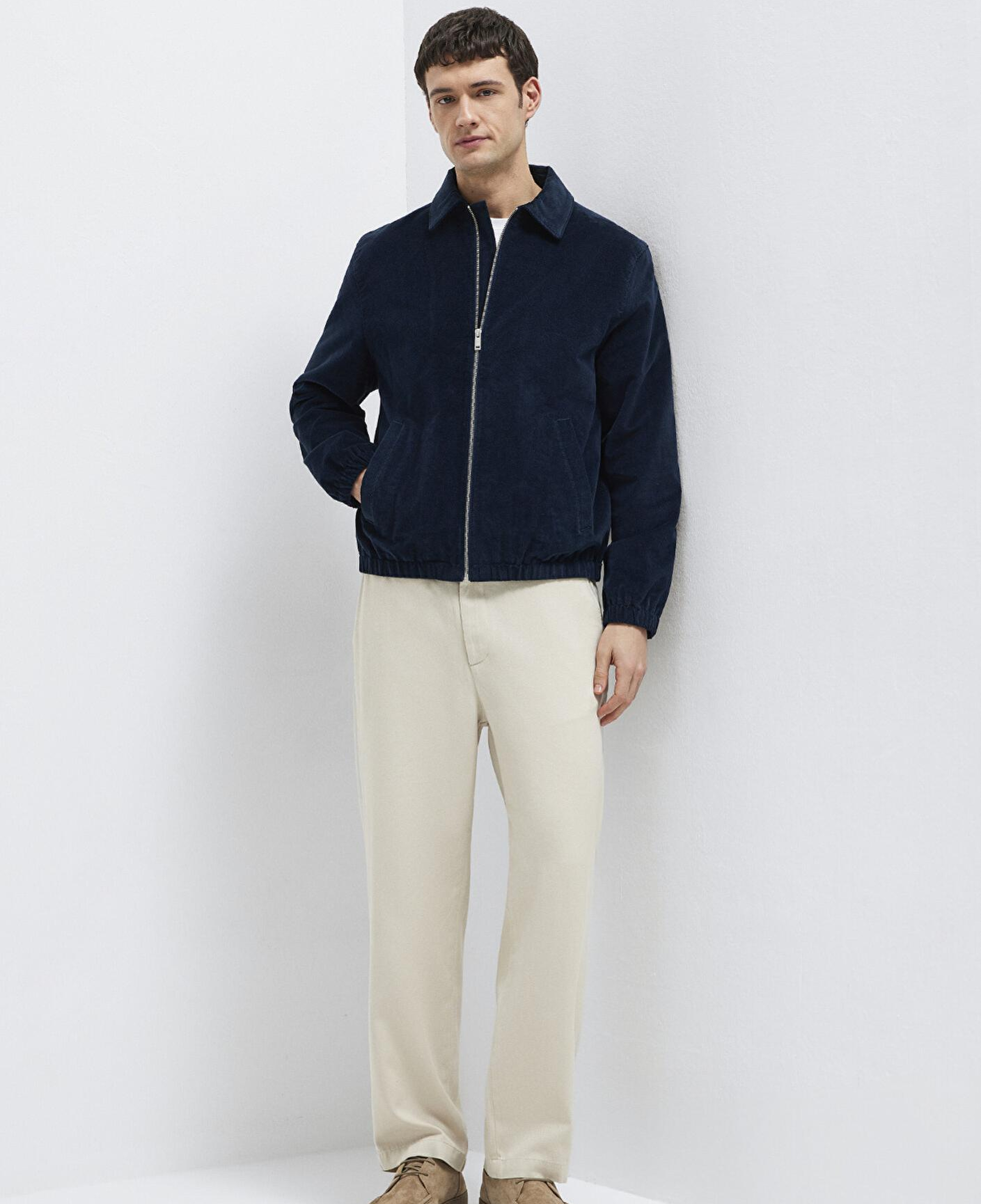 Mavi Beli Lastikli Bej Pantolon 0010557-70144