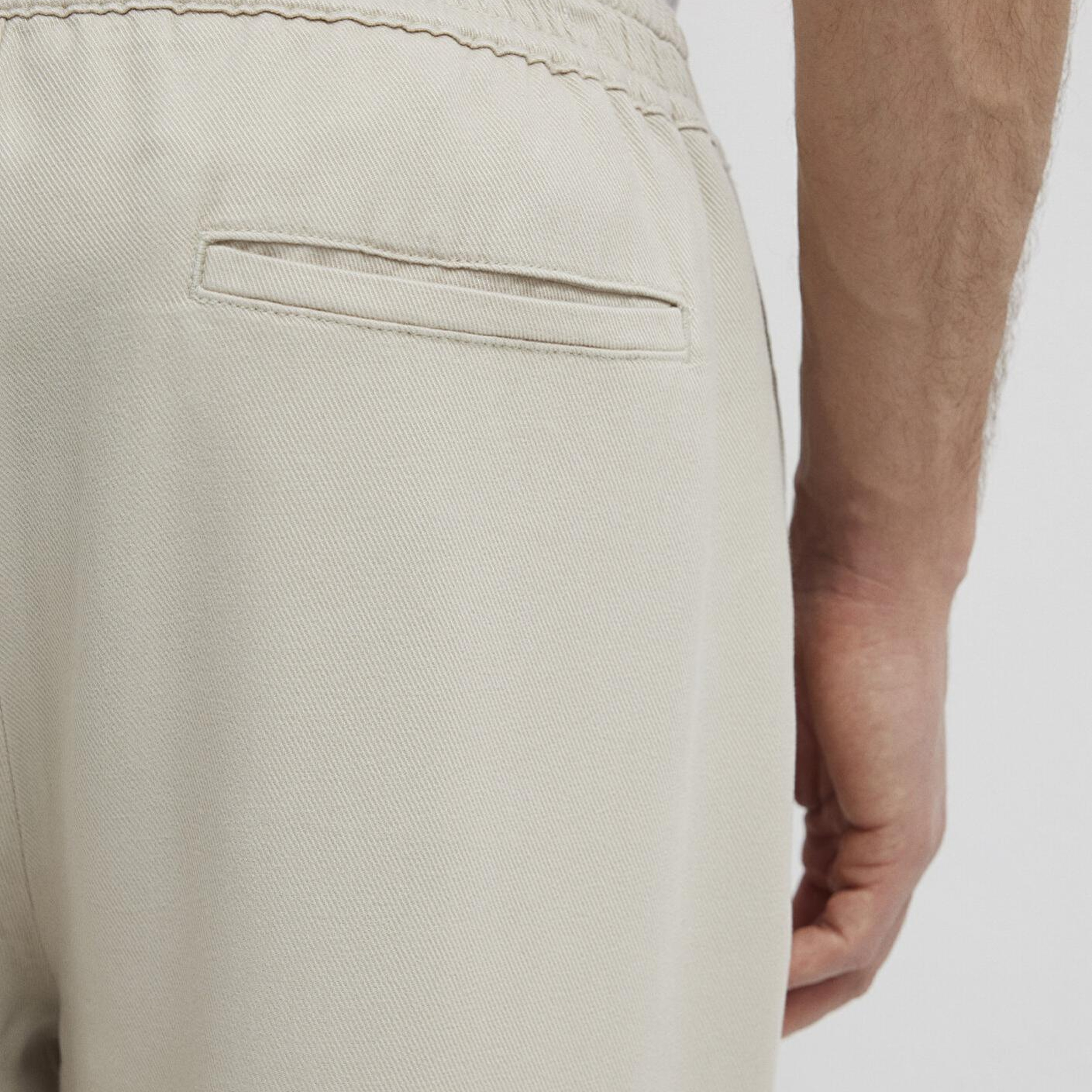 Mavi Beli Lastikli Bej Pantolon 0010557-70144