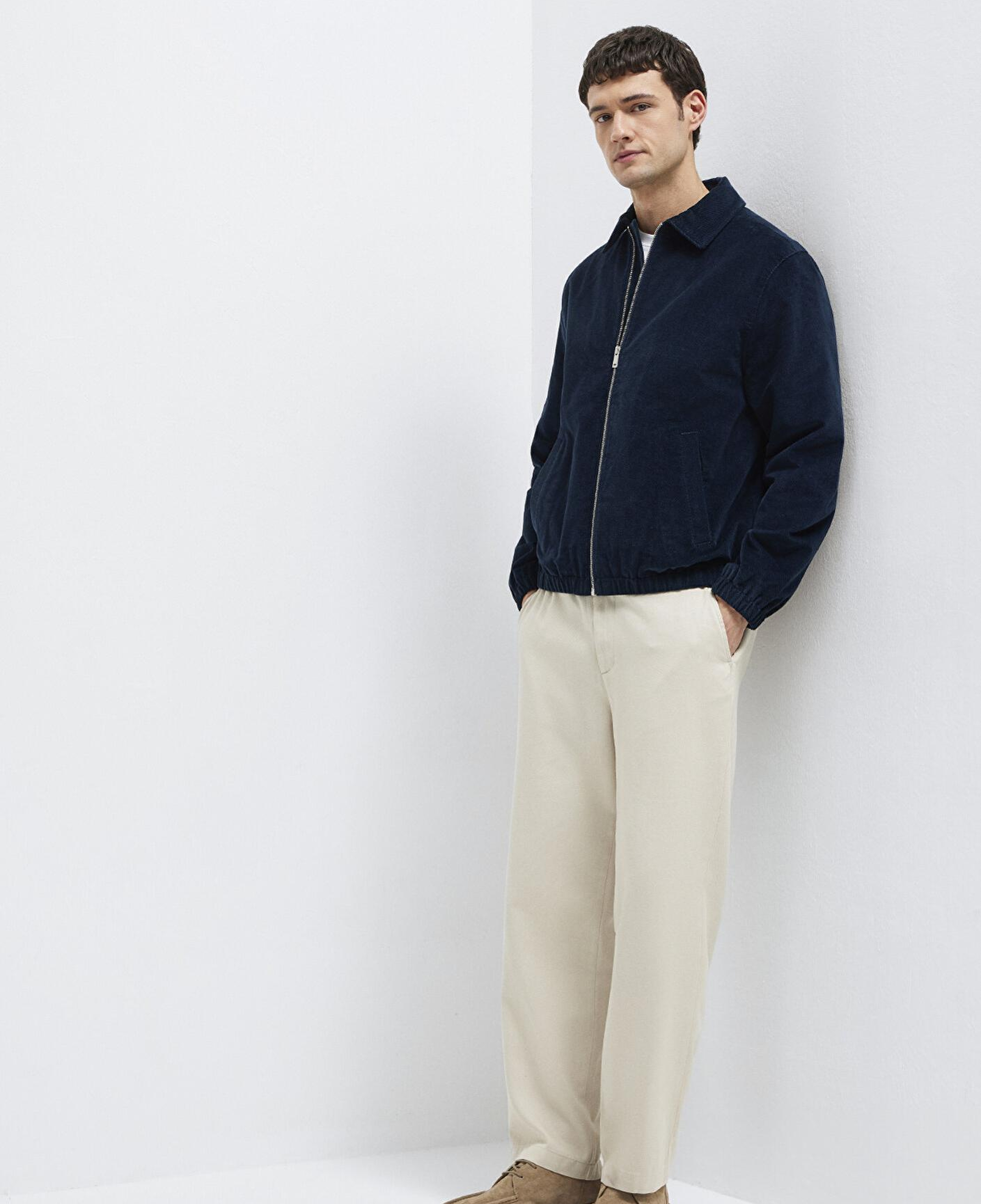 Mavi Beli Lastikli Bej Pantolon 0010557-70144