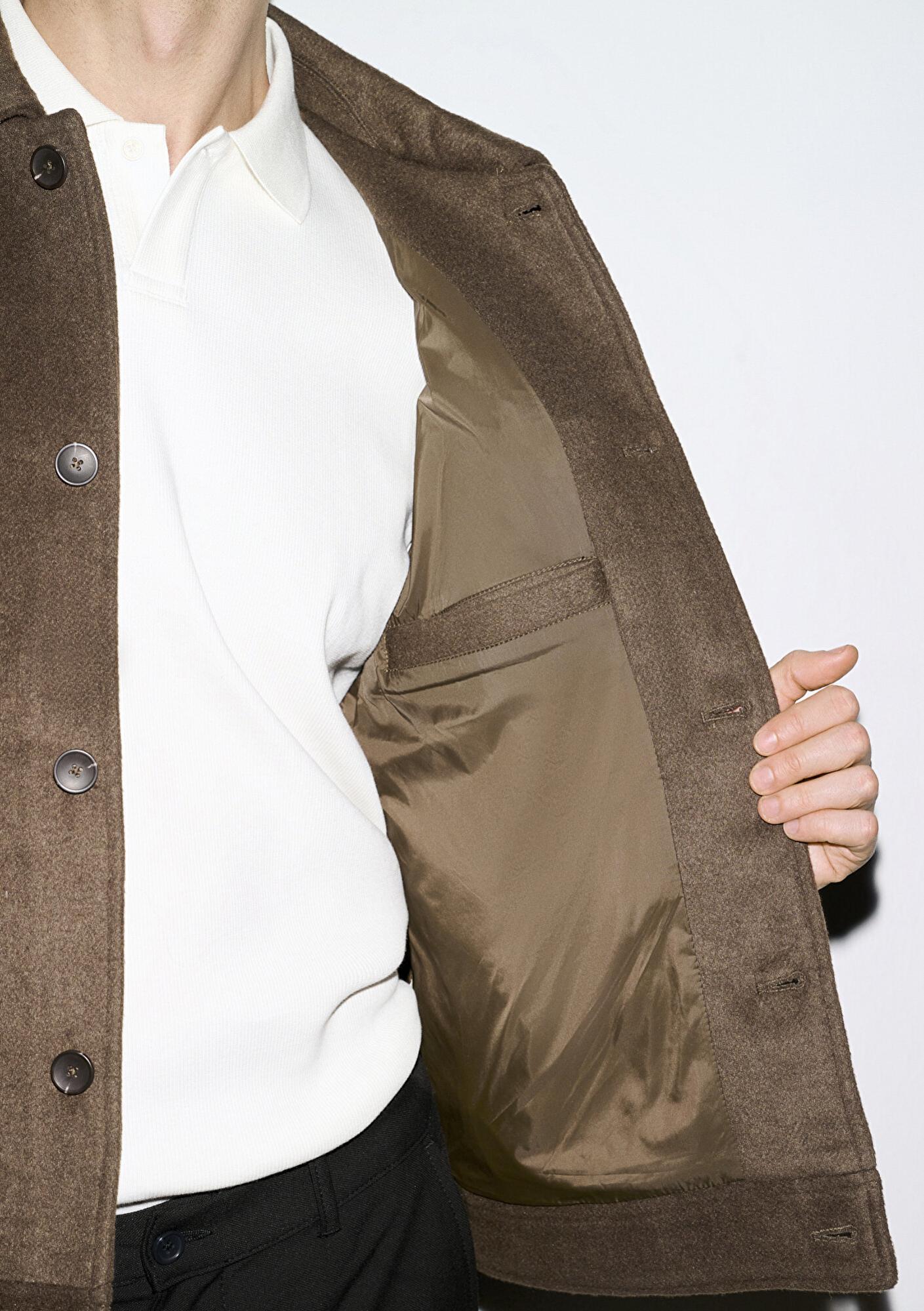 Mavi Yün Karışımlı Kahverengi Ceket Loose Fit / Bol Rahat Kesim 0110799-71593