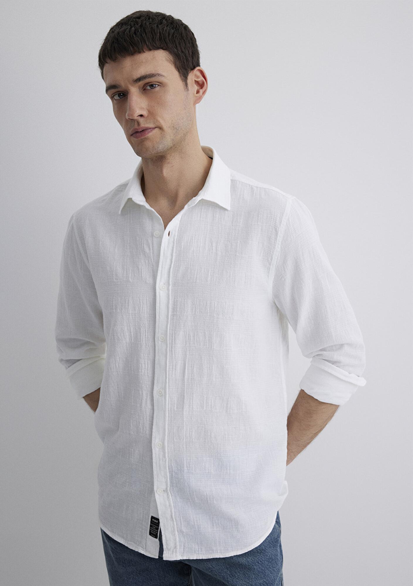 Mavi Beyaz Gömlek Slim Fit / Dar Kesim 0211548-70057