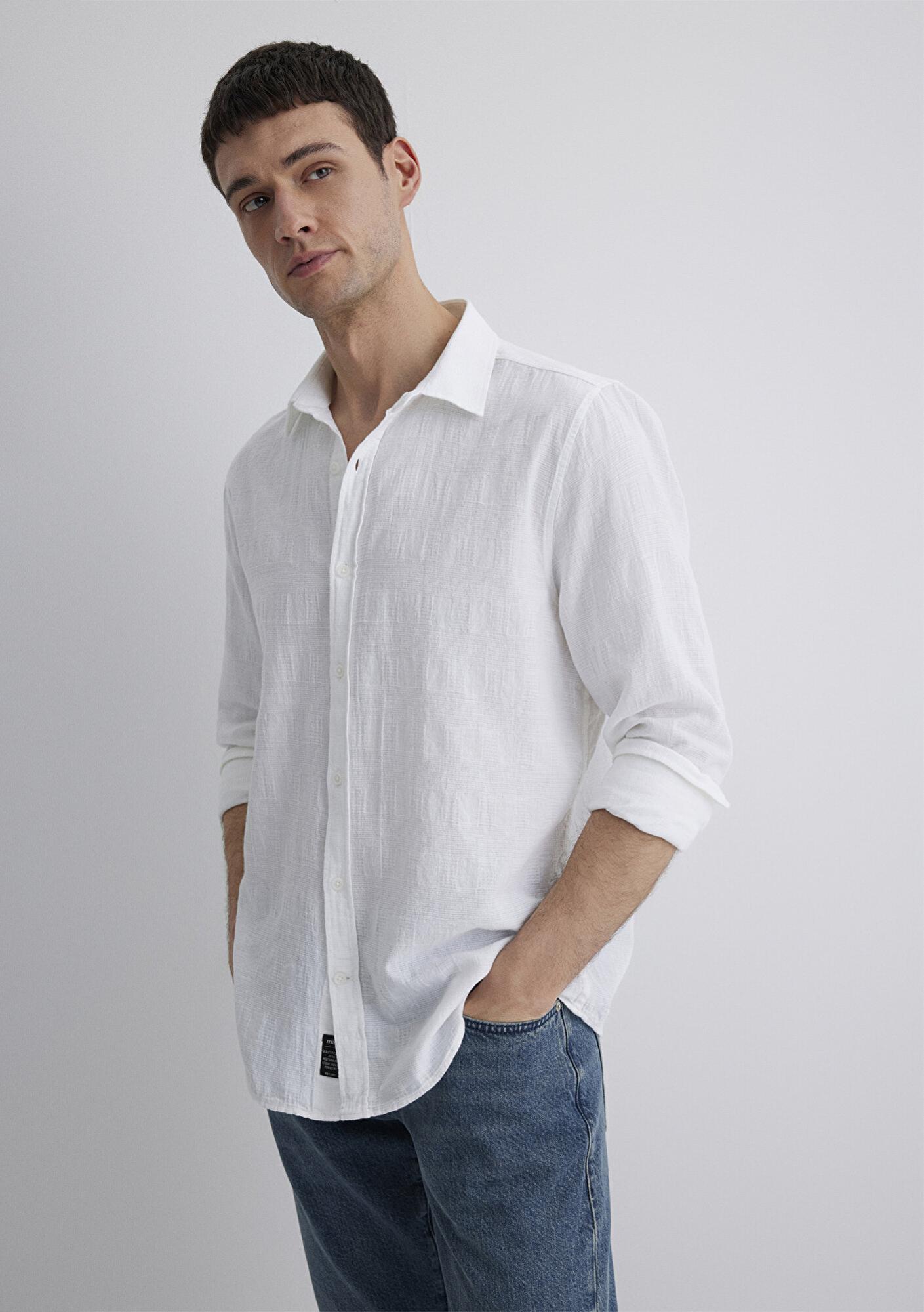 Mavi Beyaz Gömlek Slim Fit / Dar Kesim 0211548-70057