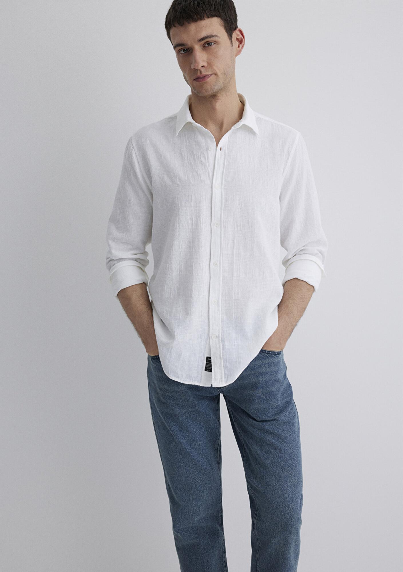 Mavi Beyaz Gömlek Slim Fit / Dar Kesim 0211548-70057