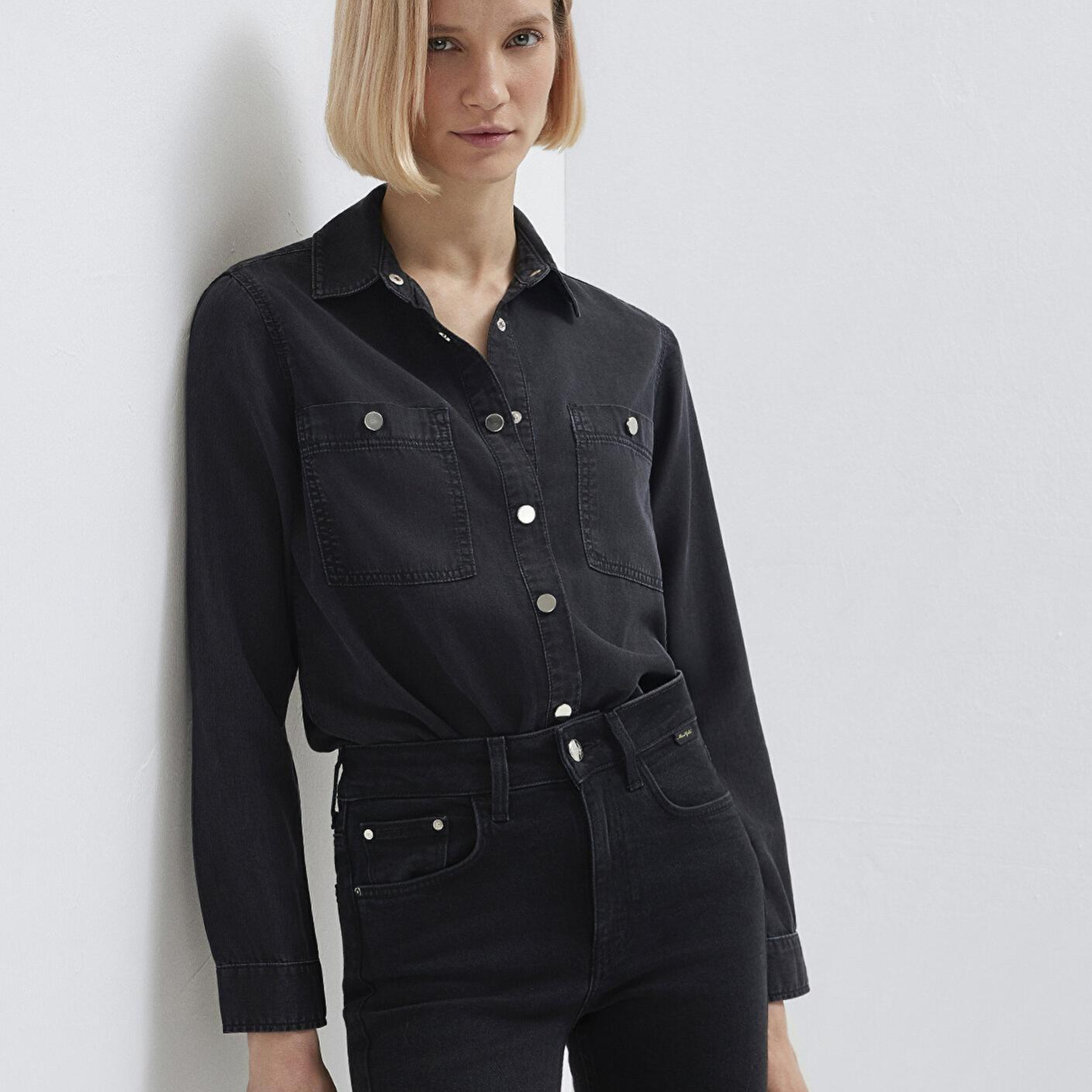 Mavi Betty Gold Klasik Antrasit Jean Gömlek Fitted / Vücuda Oturan Kesim 1210818-87811