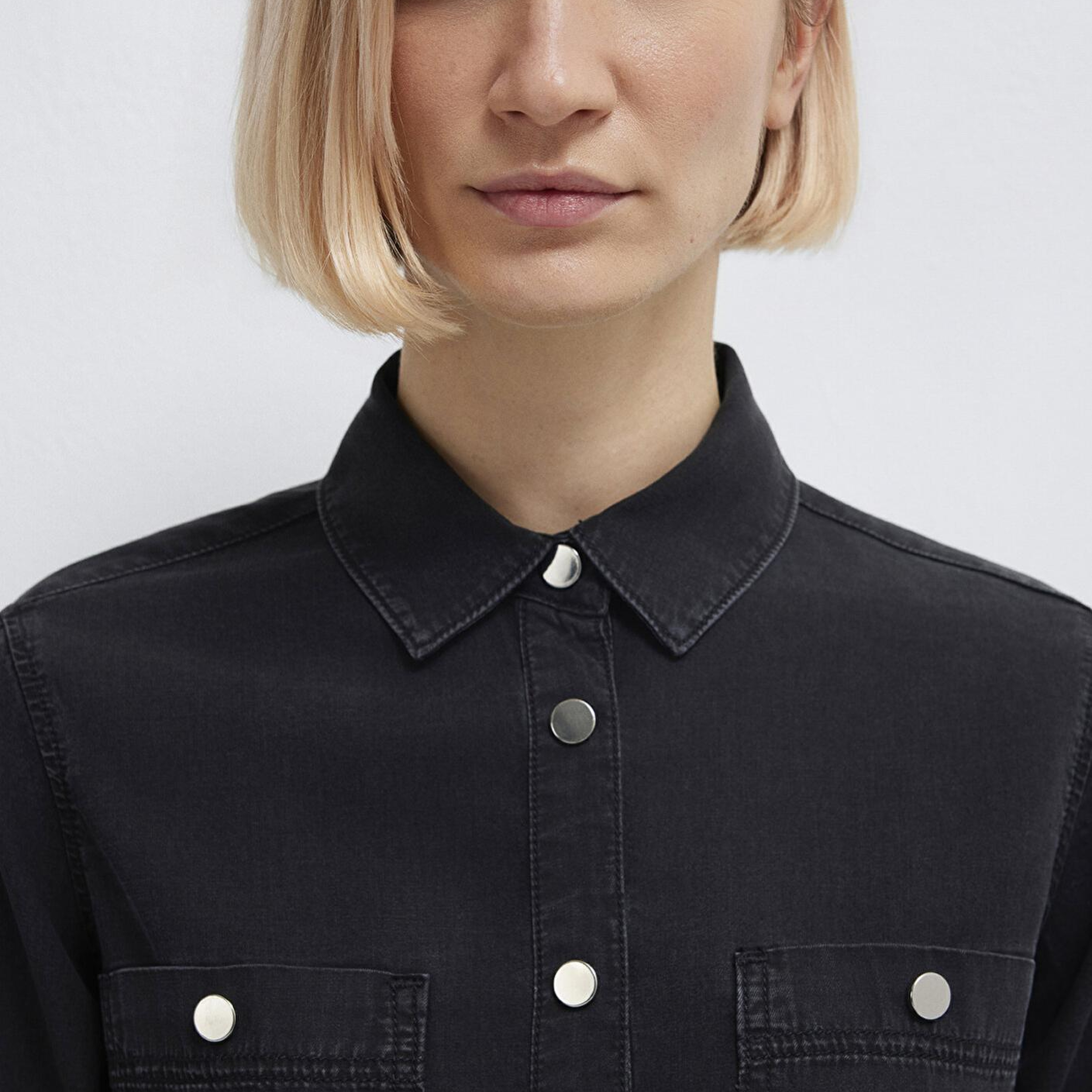 Mavi Betty Gold Klasik Antrasit Jean Gömlek Fitted / Vücuda Oturan Kesim 1210818-87811