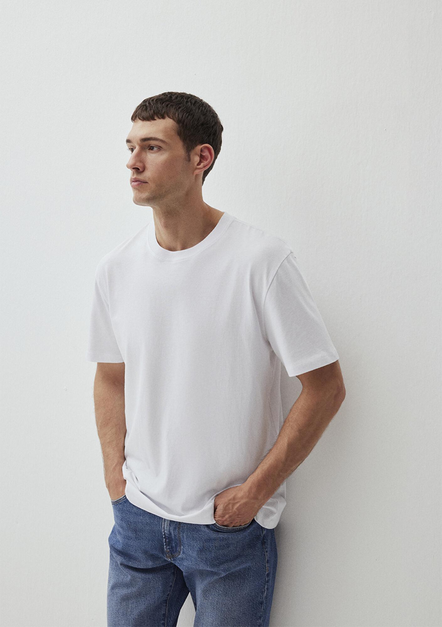 Mavi Beyaz Basic Tişört Loose Fit / Bol Rahat Kesim 066249-620