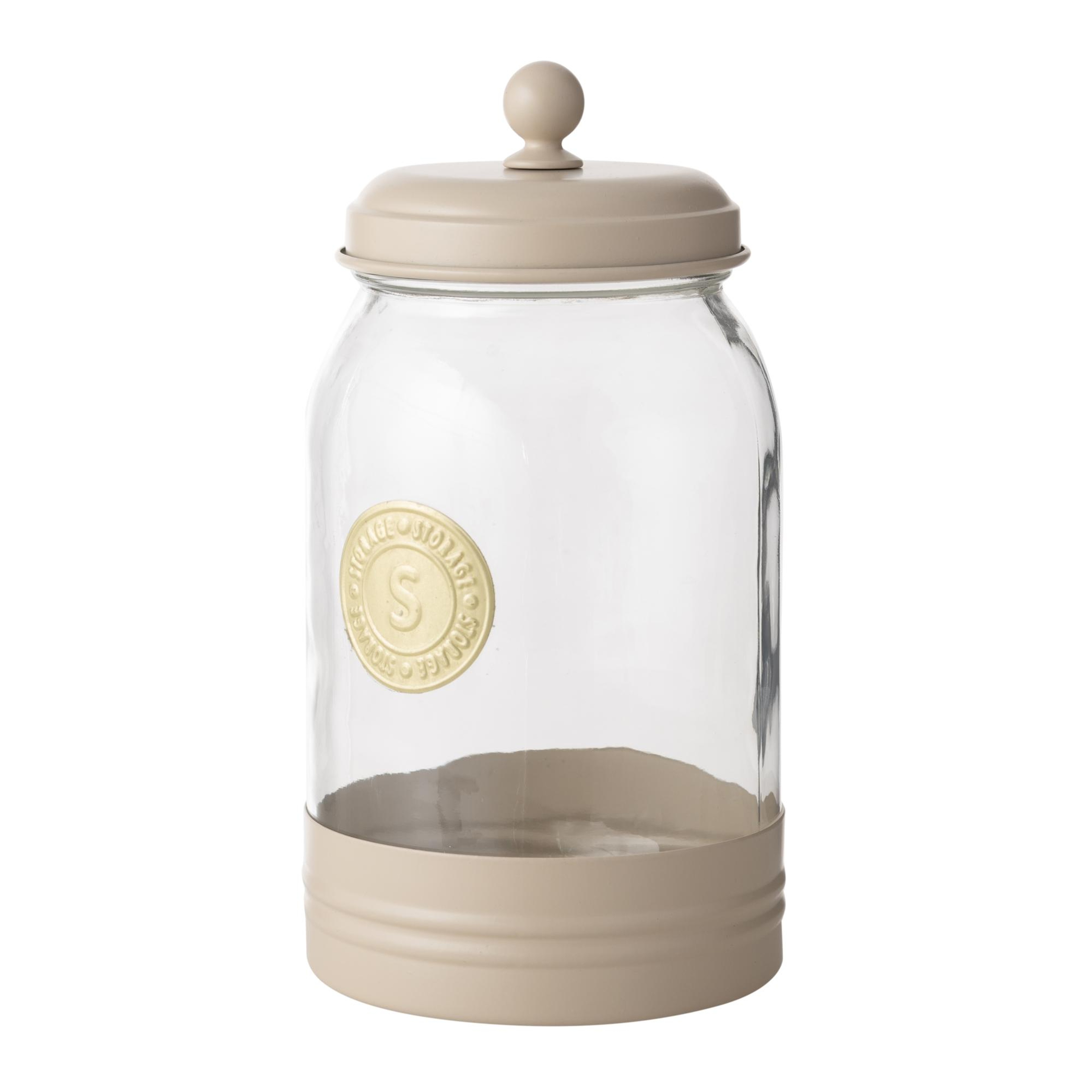 VETRA GALVANIZ DEKORLU KAVANOZ 2LT BEJ