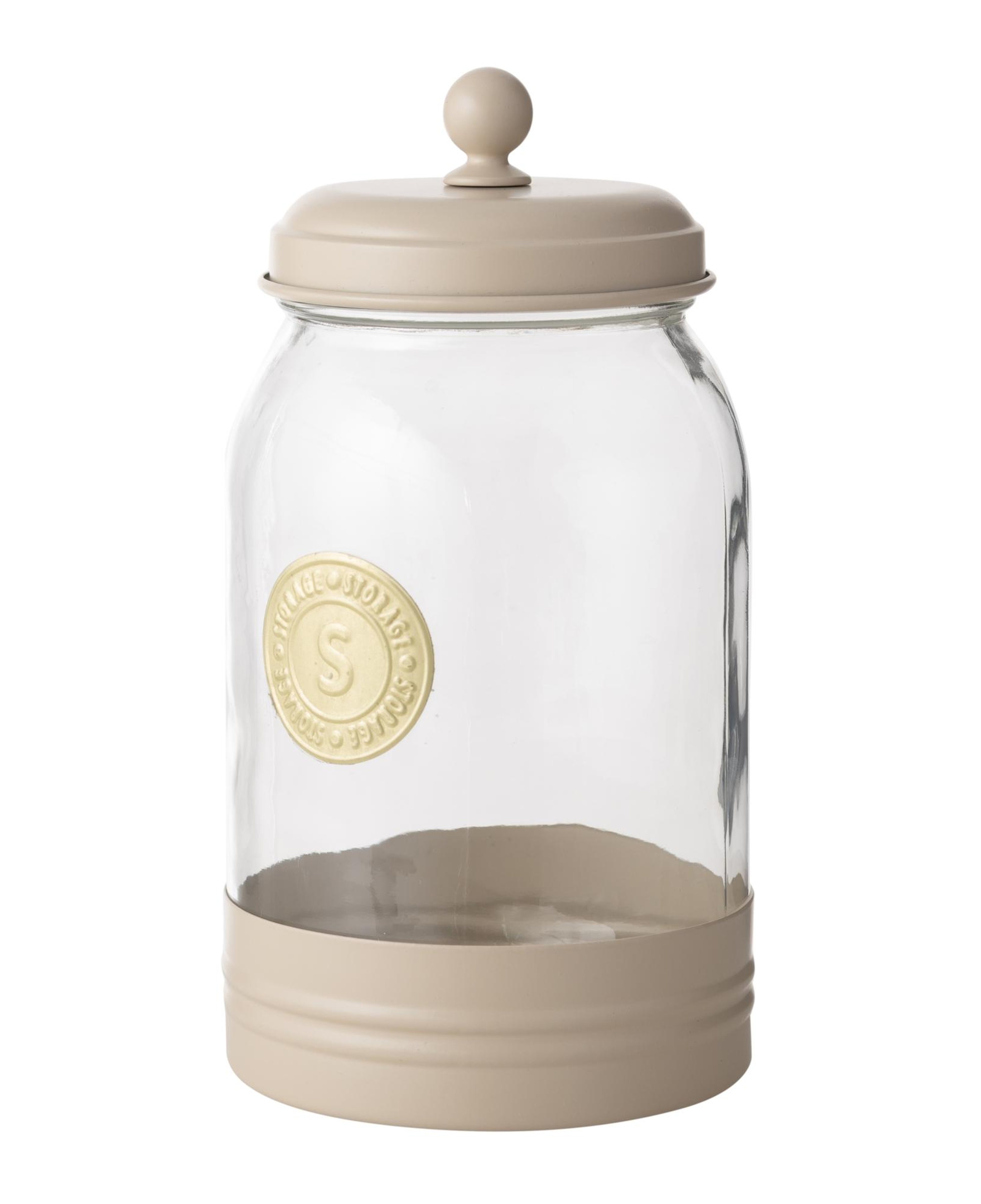 VETRA GALVANIZ DEKORLU KAVANOZ 2LT BEJ