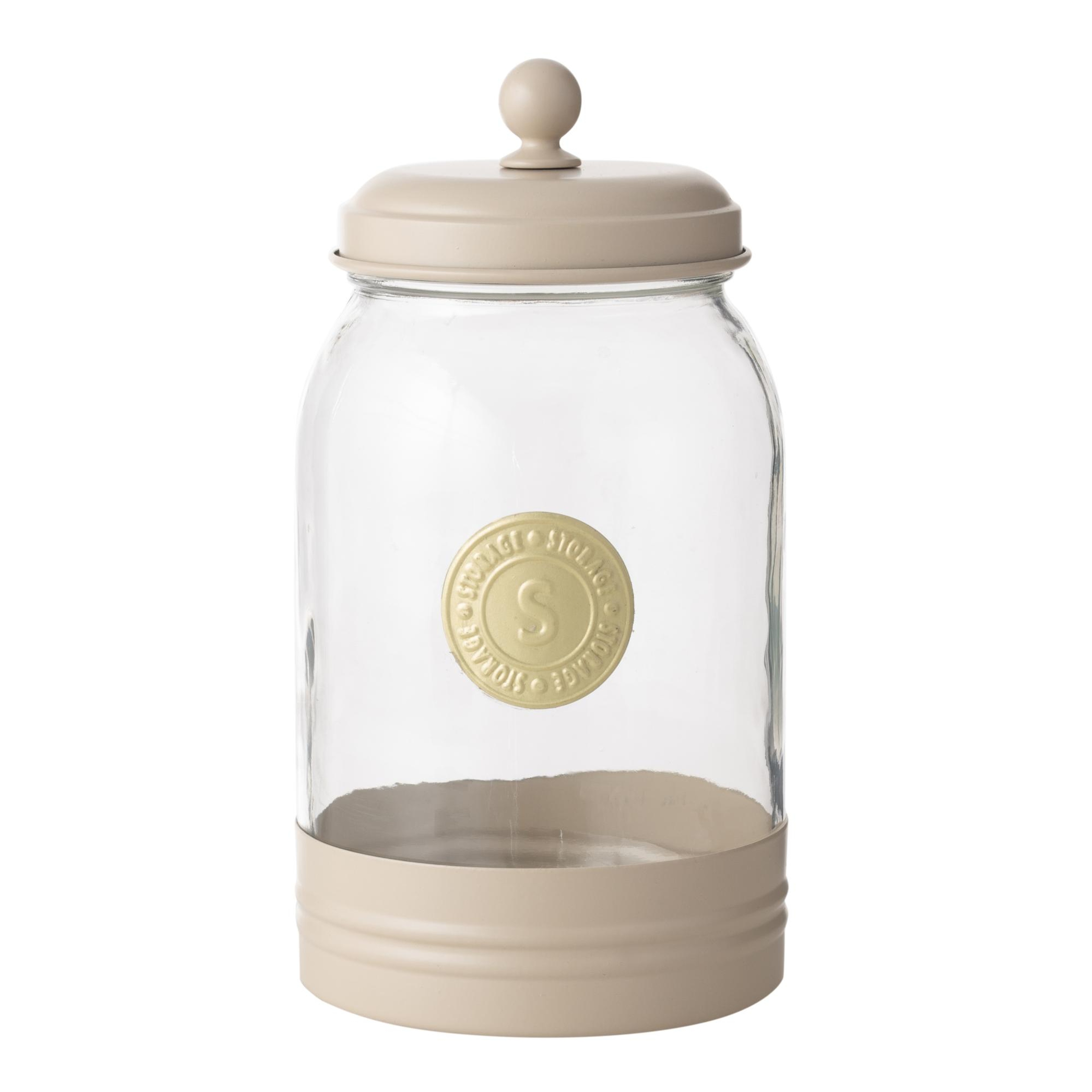 VETRA GALVANIZ DEKORLU KAVANOZ 2LT BEJ