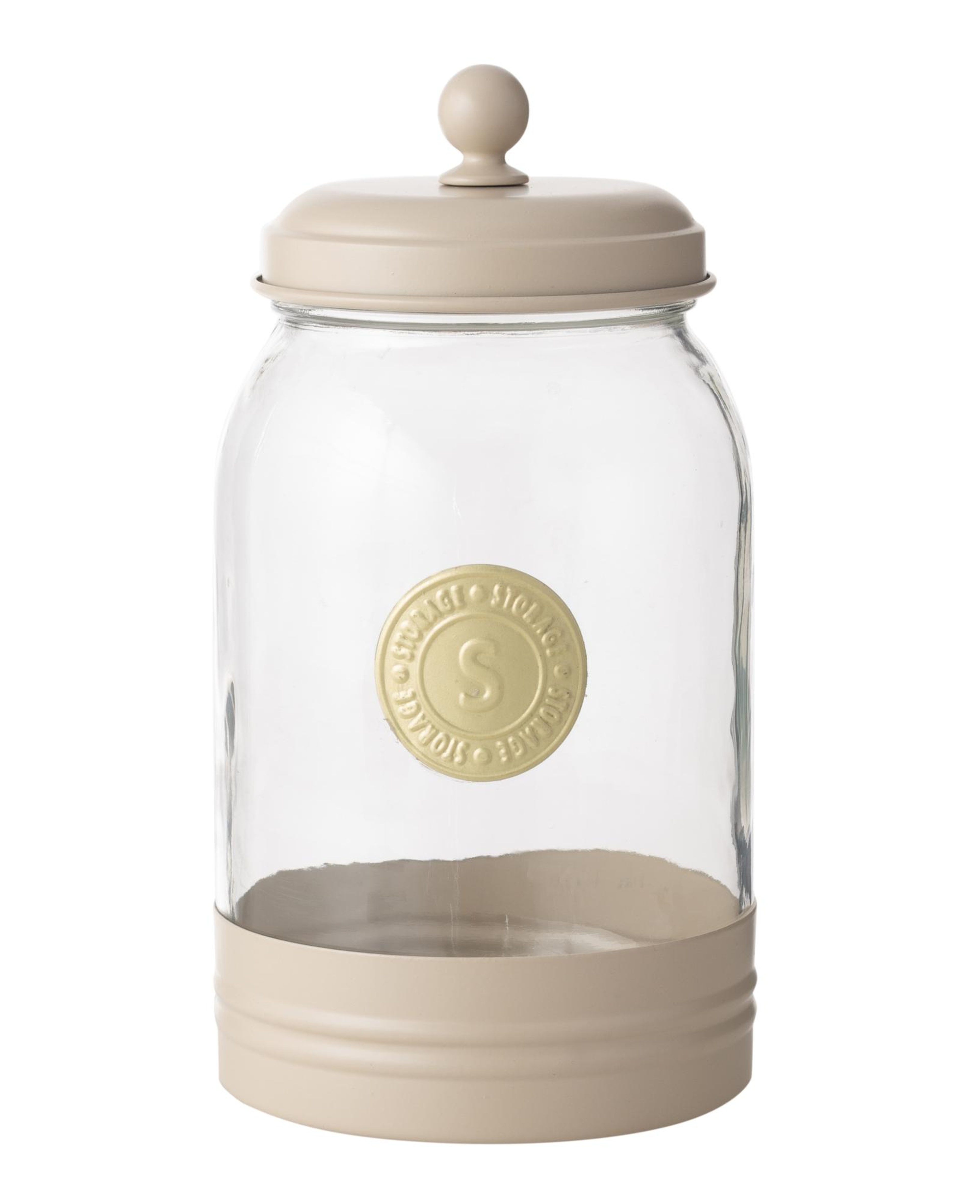 VETRA GALVANIZ DEKORLU KAVANOZ 2LT BEJ