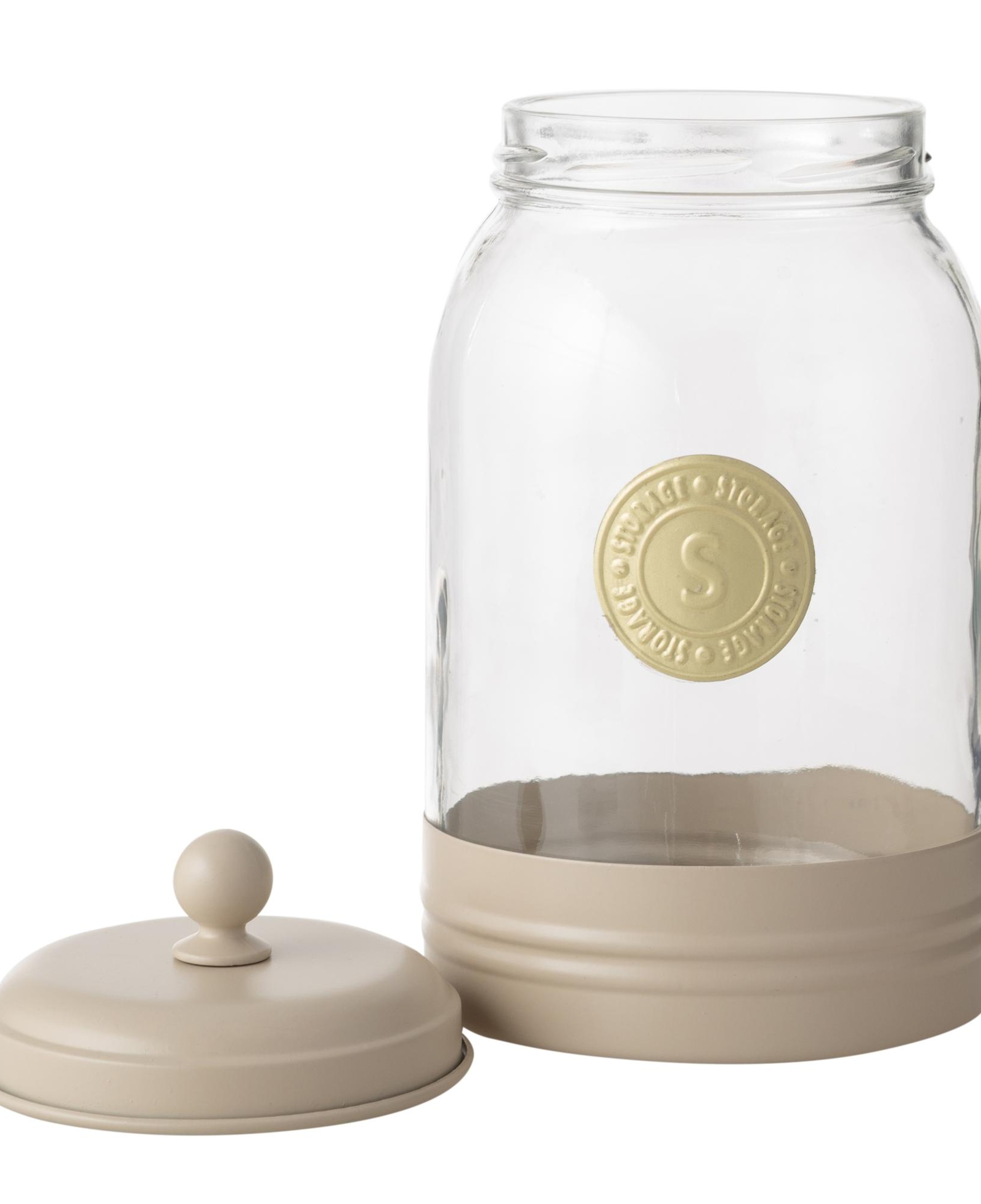 VETRA GALVANIZ DEKORLU KAVANOZ 2LT BEJ